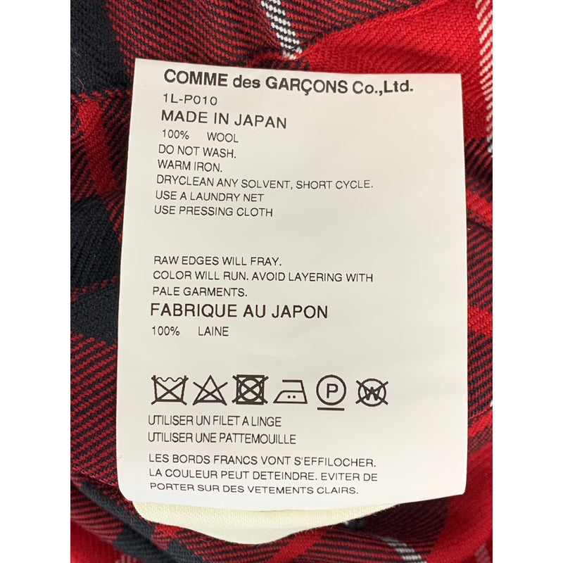BLACK COMME des GARCONS/Sarouel Pants/S/Red/Wool/Plaid/1L-P010