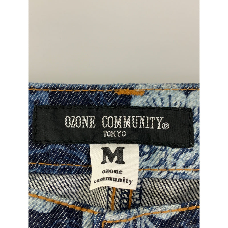 ozone community/Bootcut Pants/M/Indigo/Cotton/All Over Print/
