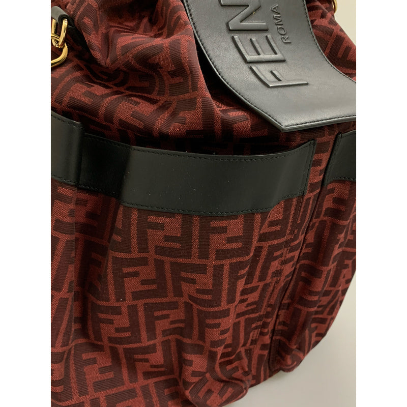 FENDI/Backpack/Red/Leather/All Over Print/7VZ056