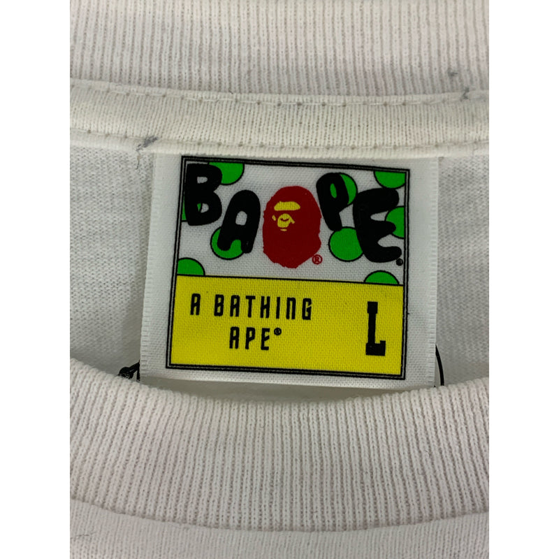 BAPE/T-Shirt/L/White/Cotton/Graphic/