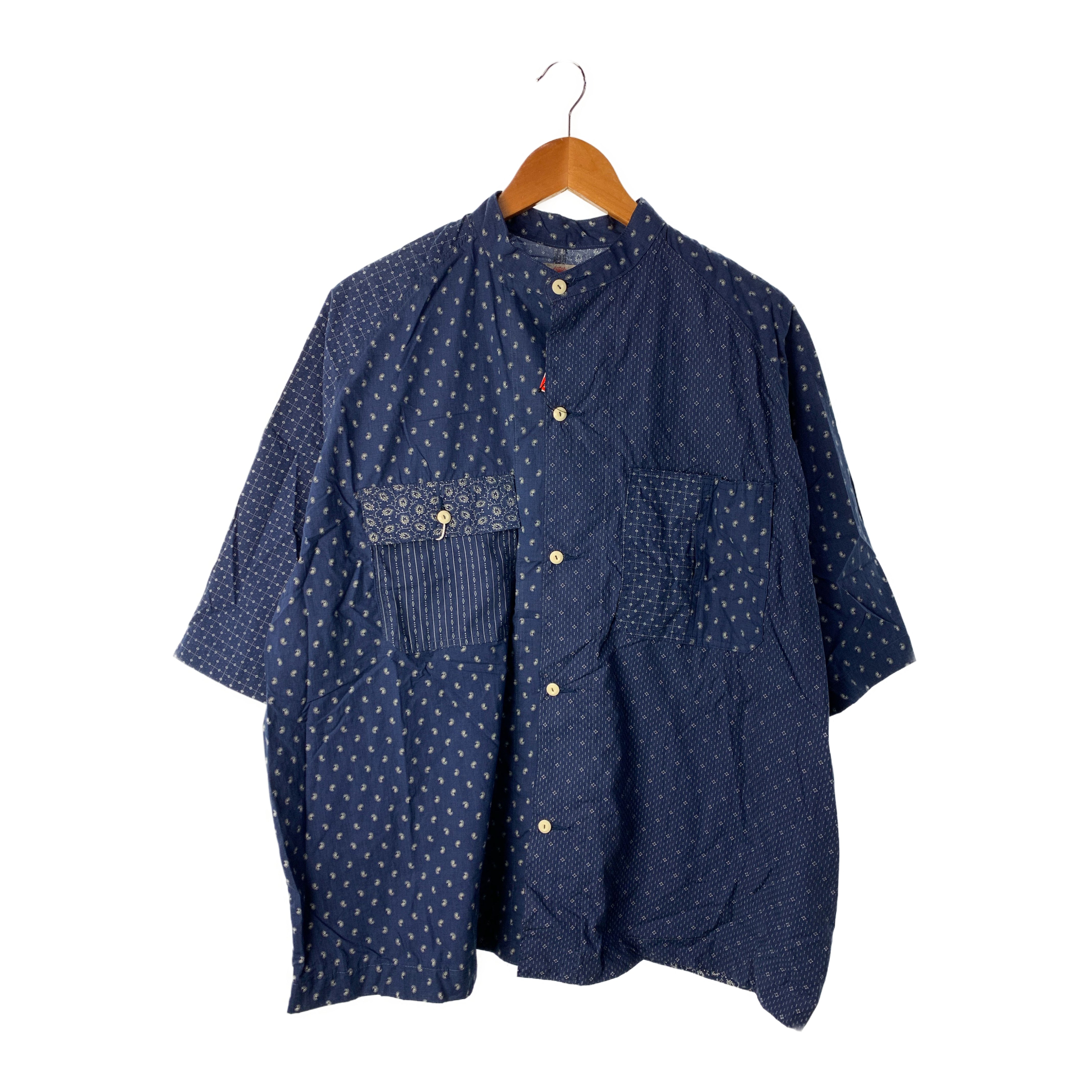 FUNSET OF ART/SS Shirt/M/Navy/Cotton/All Over Print/2023FASH-180 view 1