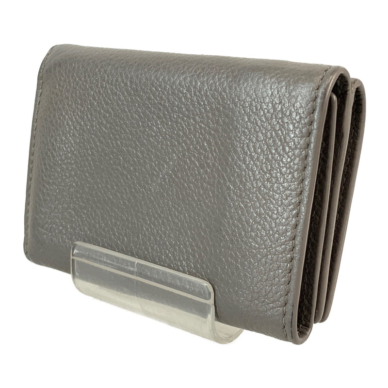 SAINT LAURENT/Trifold Wallet/Gray/Leather/