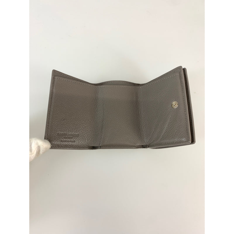 SAINT LAURENT/Trifold Wallet/Gray/Leather/