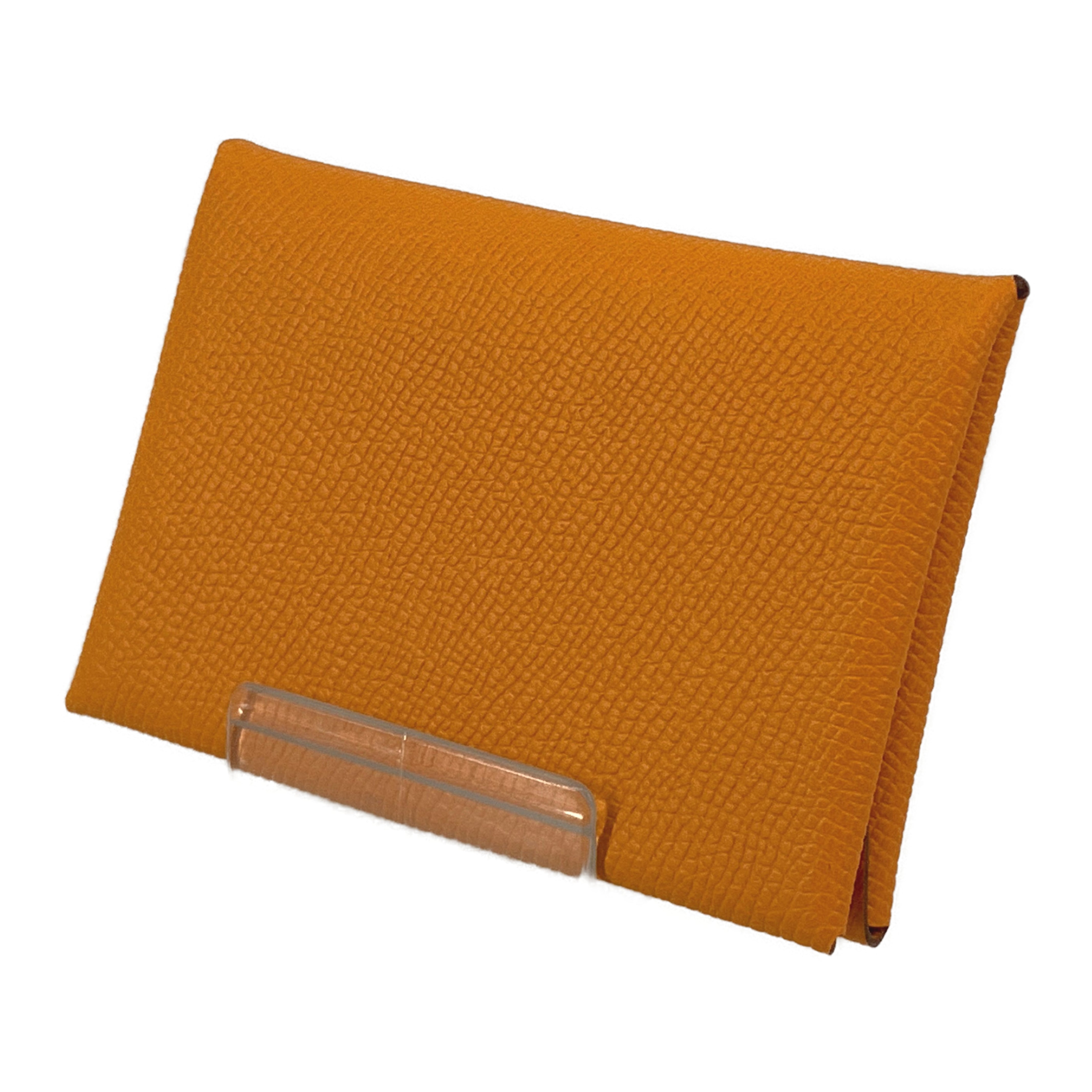 HERMES/Coin Wallet/Orange/Leather/ view 1