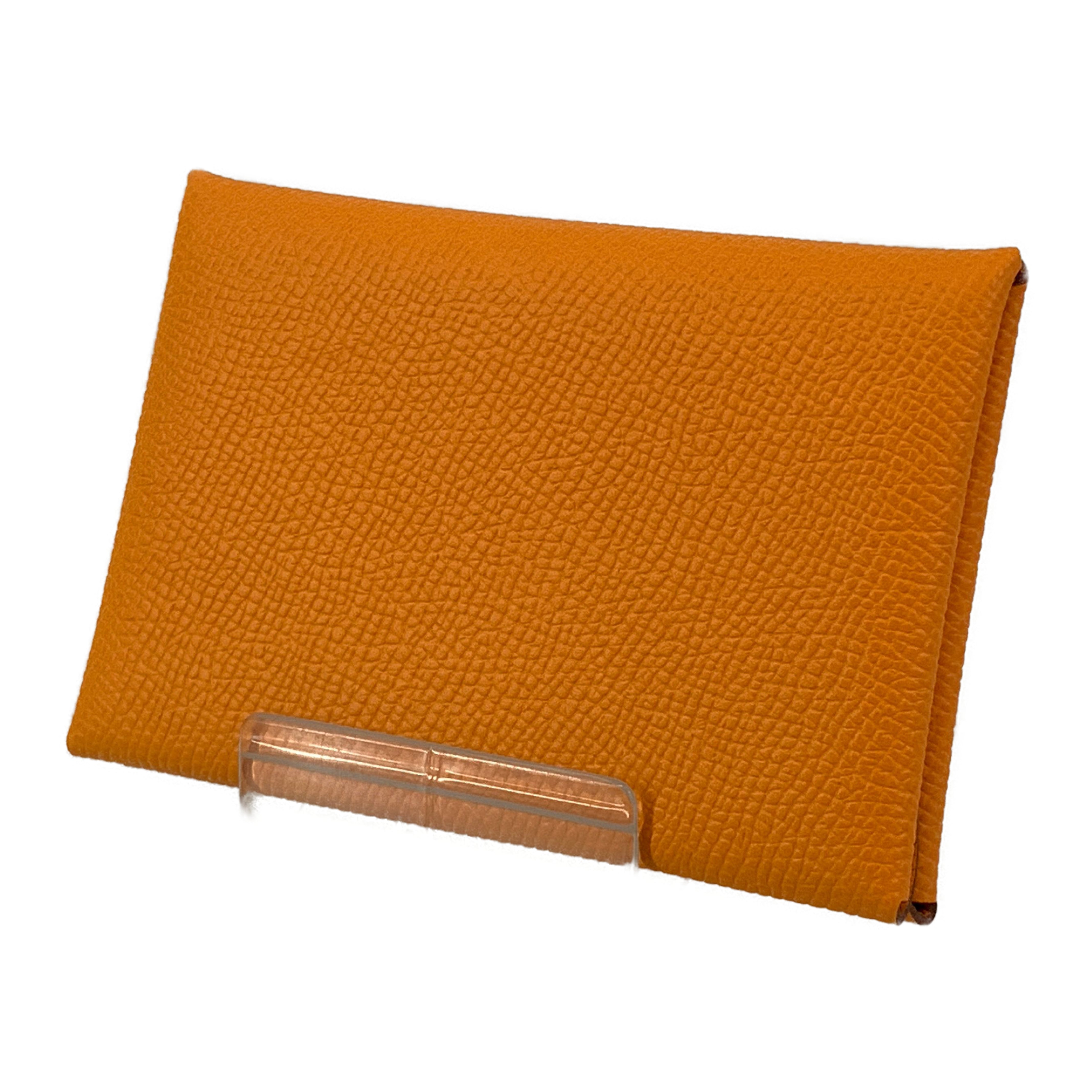 HERMES/Coin Wallet/Orange/Leather/ view 2