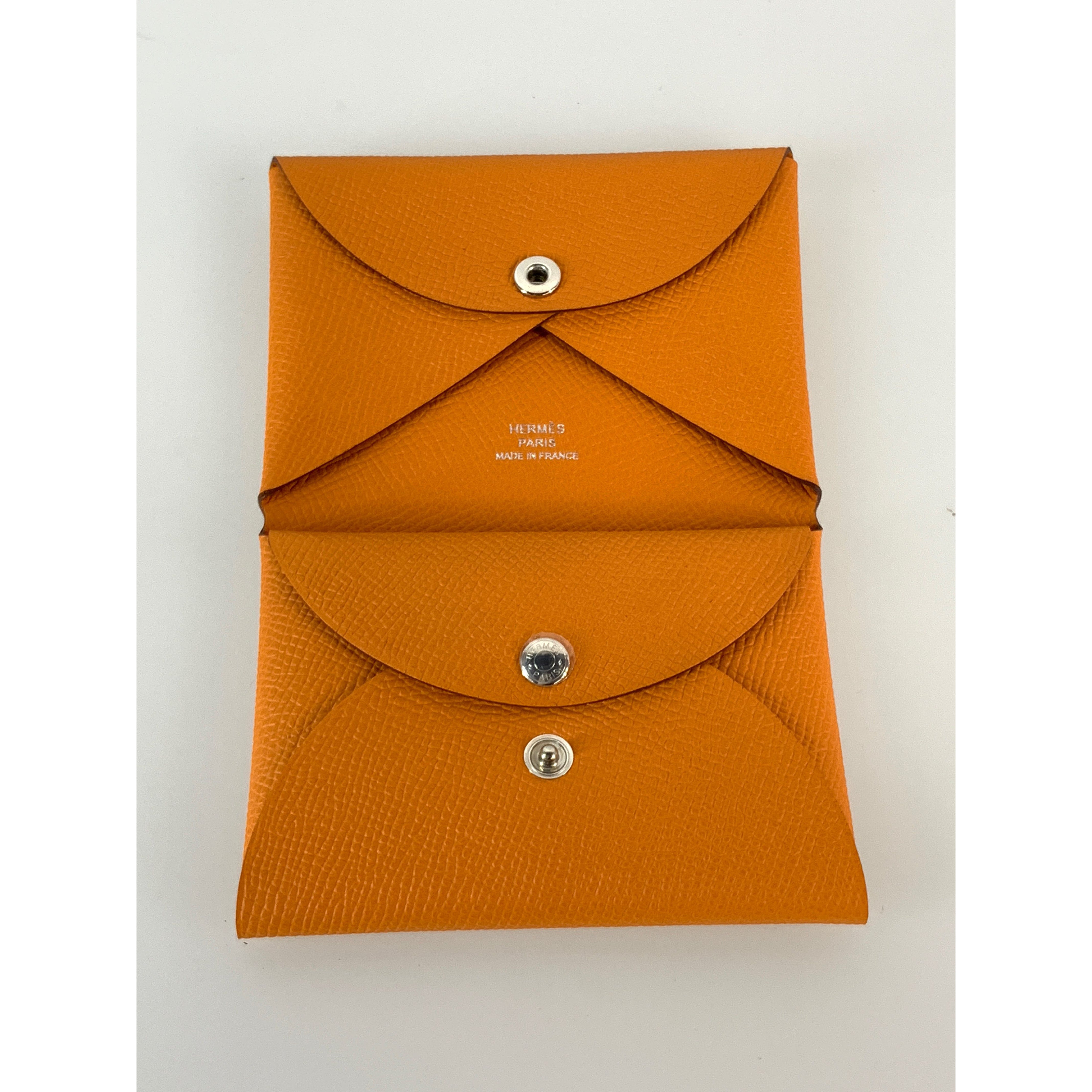 HERMES/Coin Wallet/Orange/Leather/ view 4