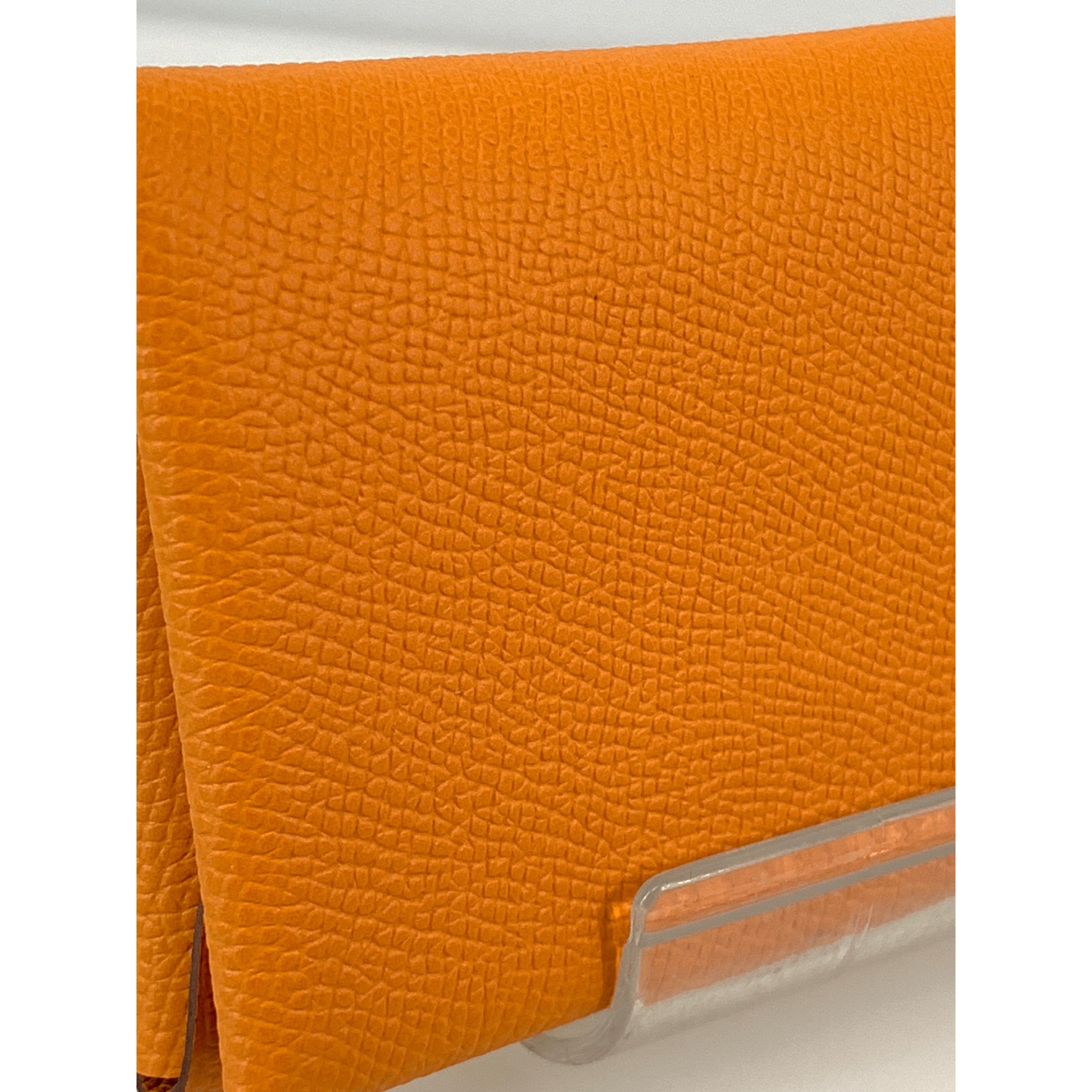 HERMES/Coin Wallet/Orange/Leather/ view 6