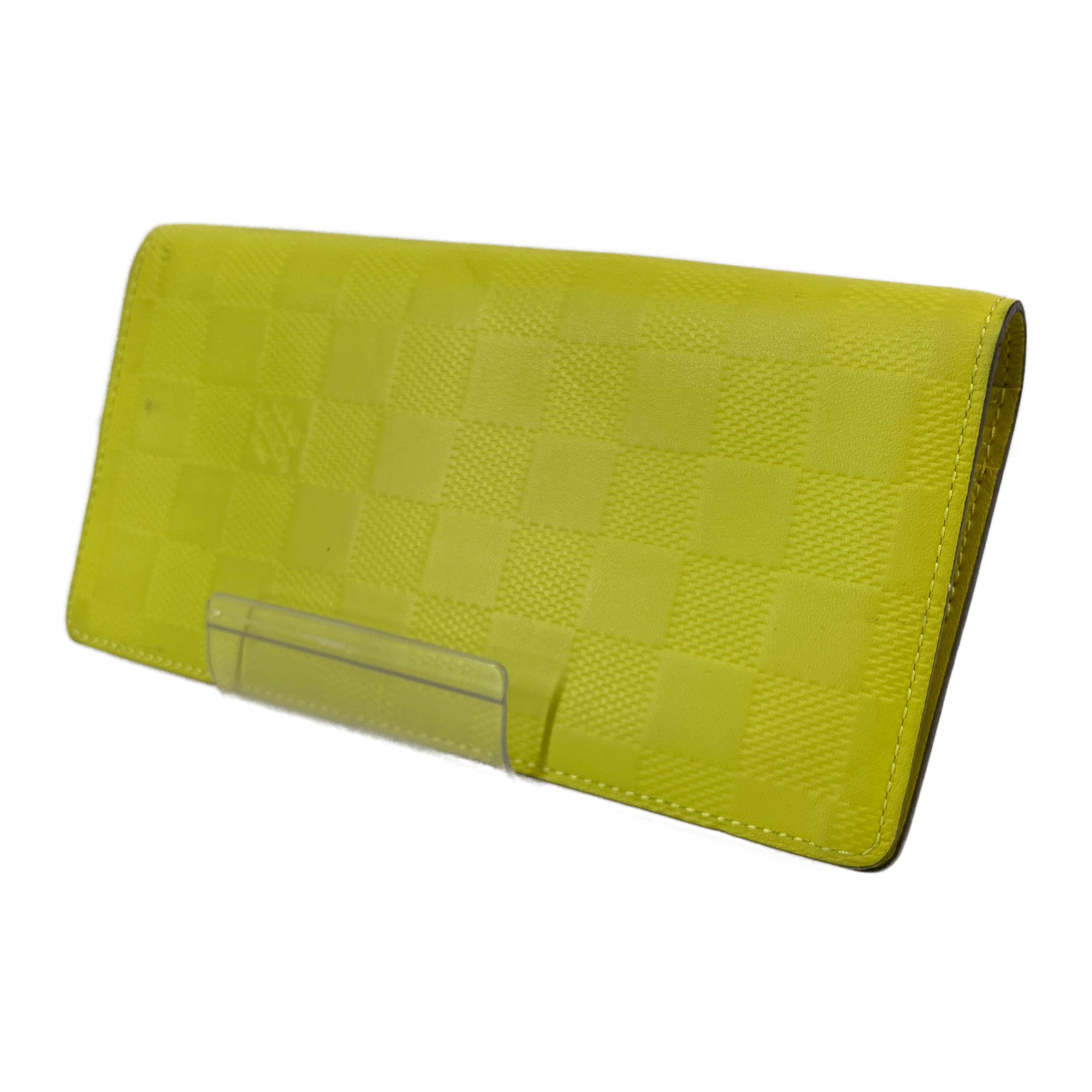 LOUIS VUITTON/Long Wallet/Yellow/Leather/All Over Print/PORTEFEUILLE BRAZZA_DAMIER INFINI/N63149 view 1
