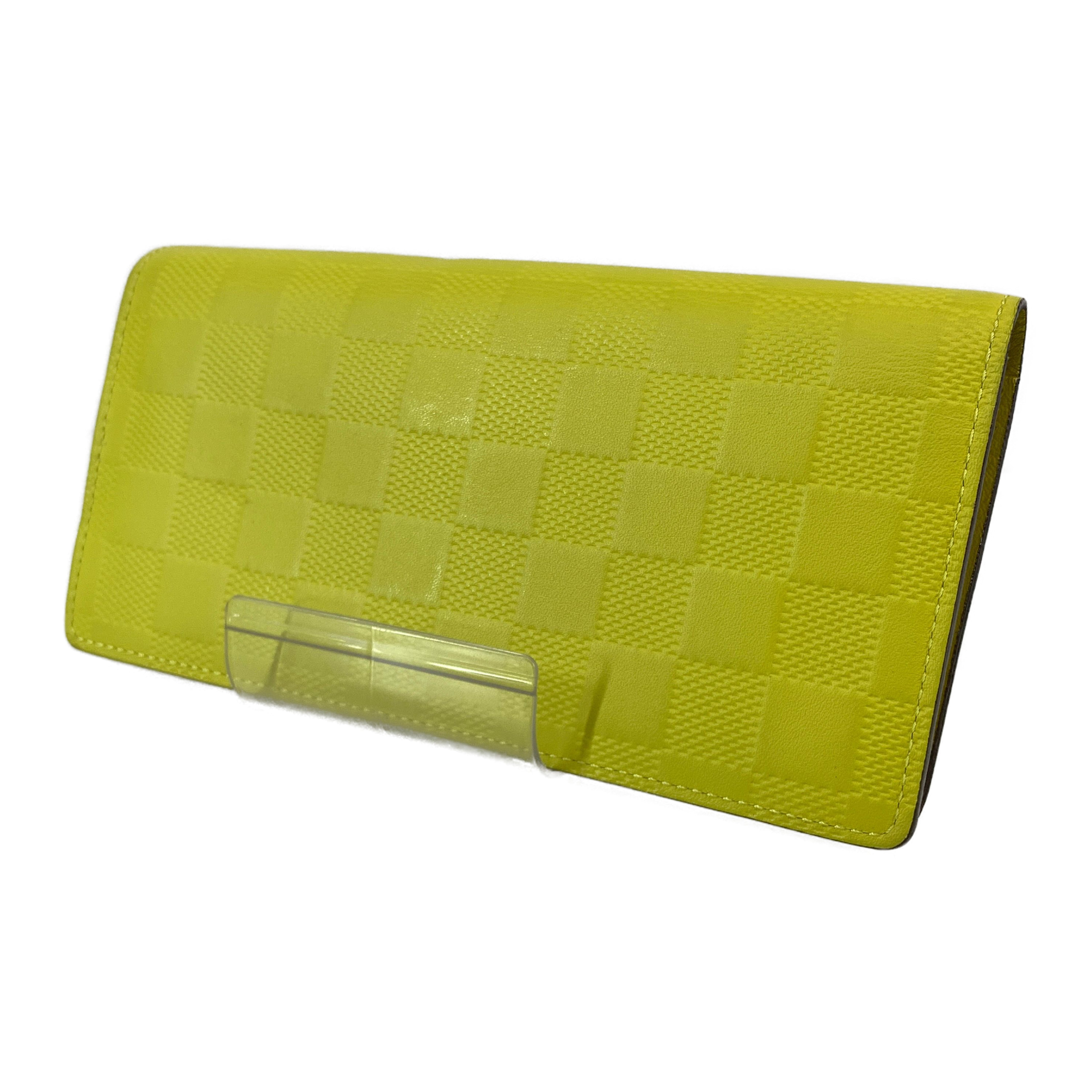 LOUIS VUITTON/Long Wallet/Yellow/Leather/All Over Print/PORTEFEUILLE BRAZZA_DAMIER INFINI/N63149 view 2
