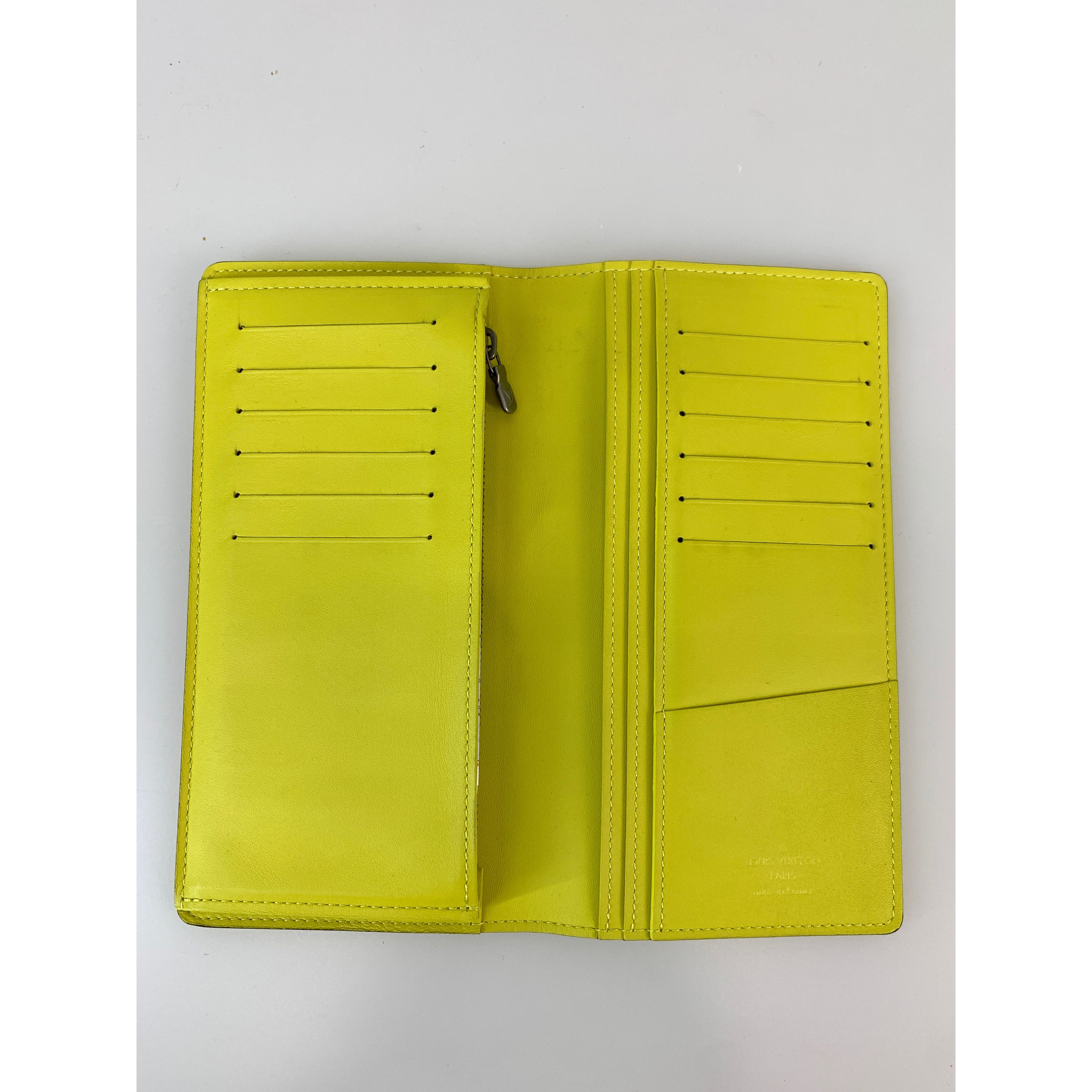 LOUIS VUITTON/Long Wallet/Yellow/Leather/All Over Print/PORTEFEUILLE BRAZZA_DAMIER INFINI/N63149 view 4