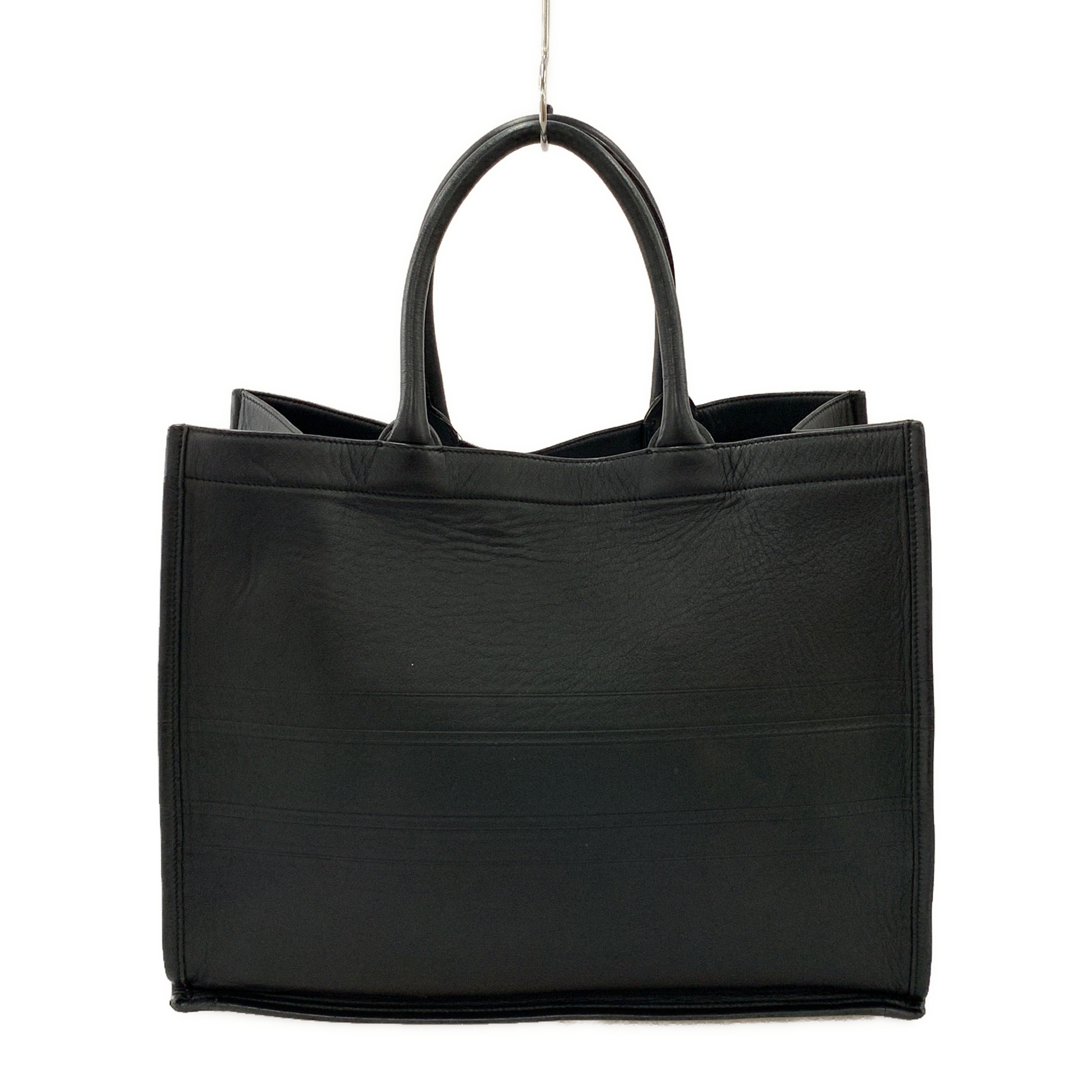 Christian Dior/Tote Bag/Leather/Black/embossed book tote view 2