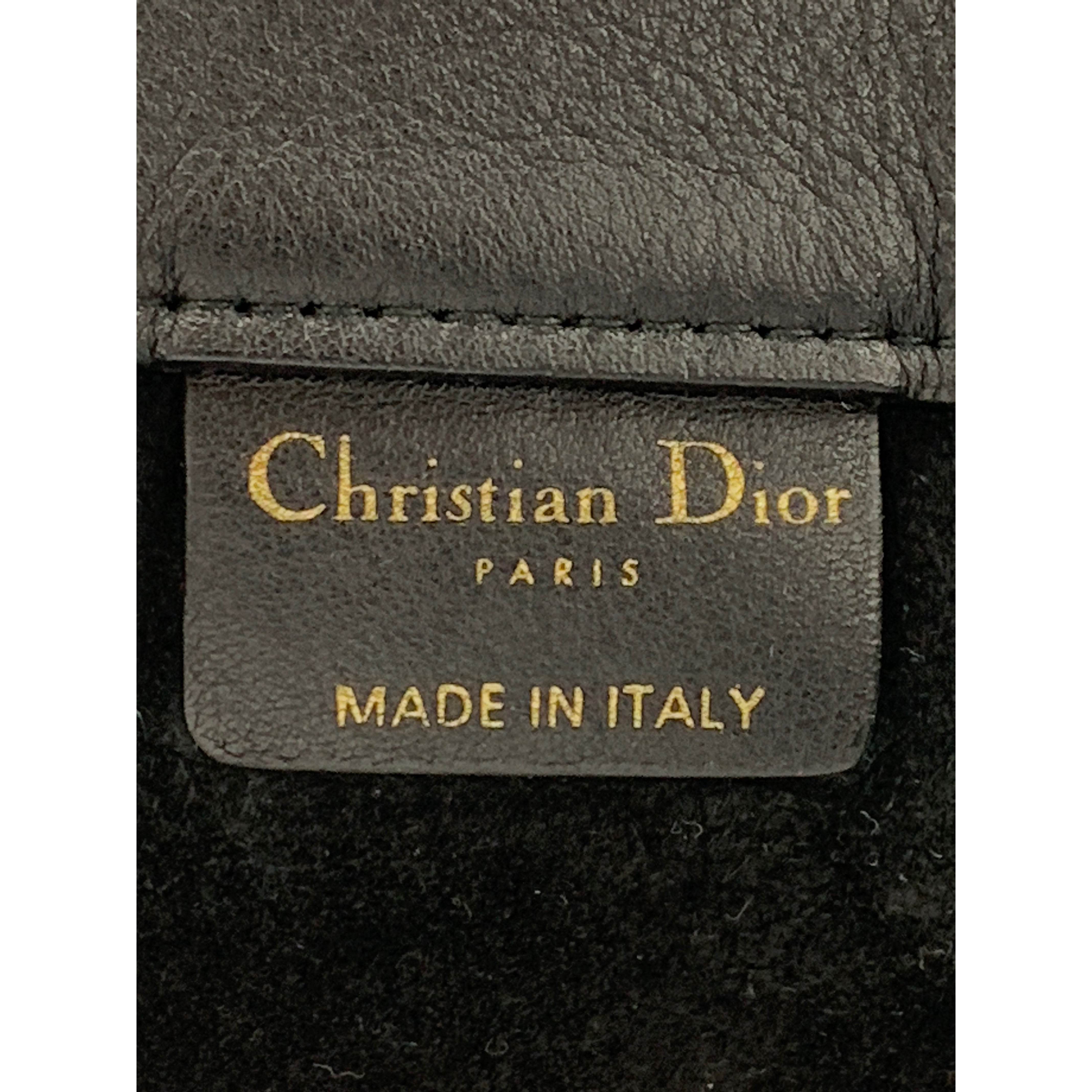 Christian Dior/Tote Bag/Leather/Black/embossed book tote view 5