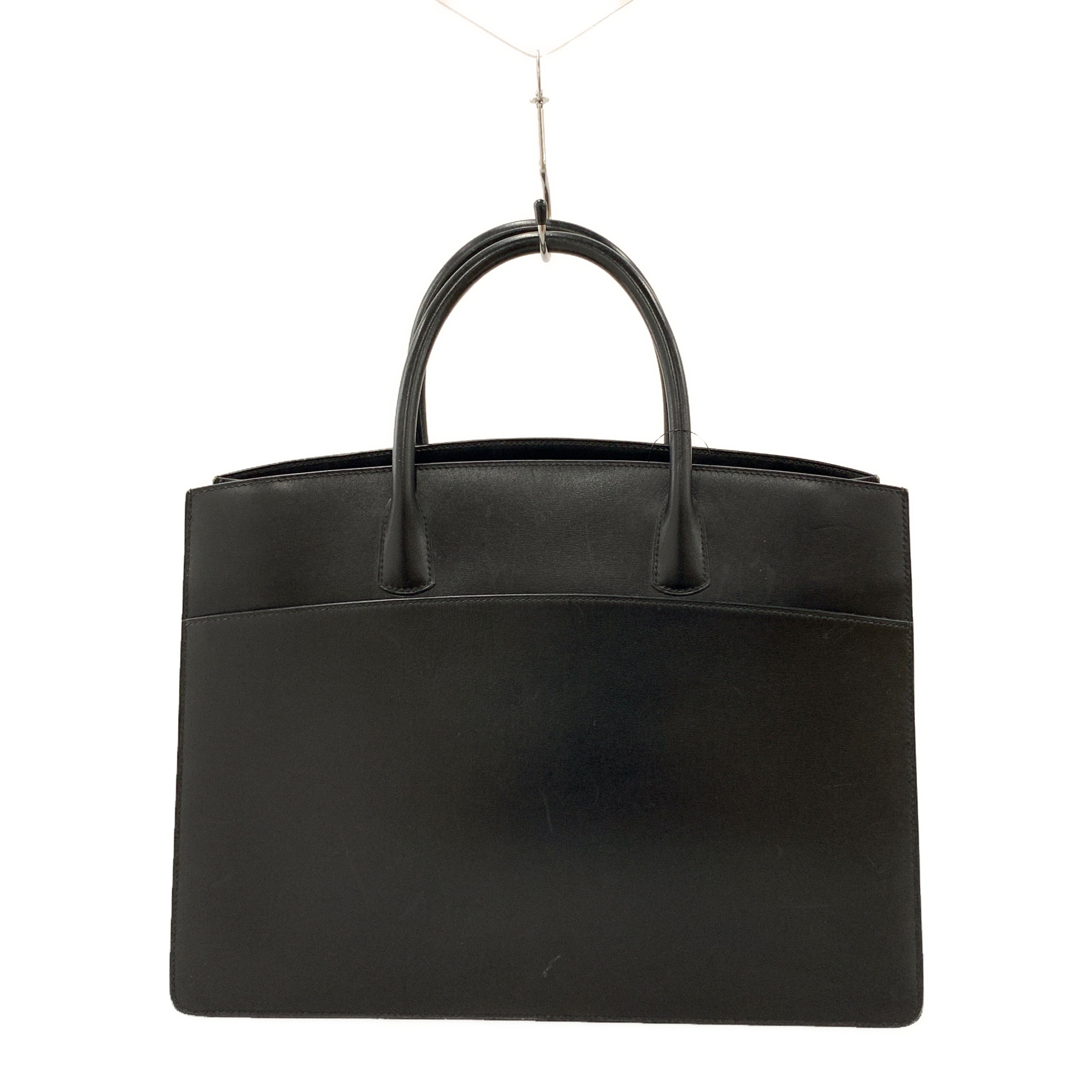 HERMES/Tote Bag/Leather/Black/whitebus tote view 1