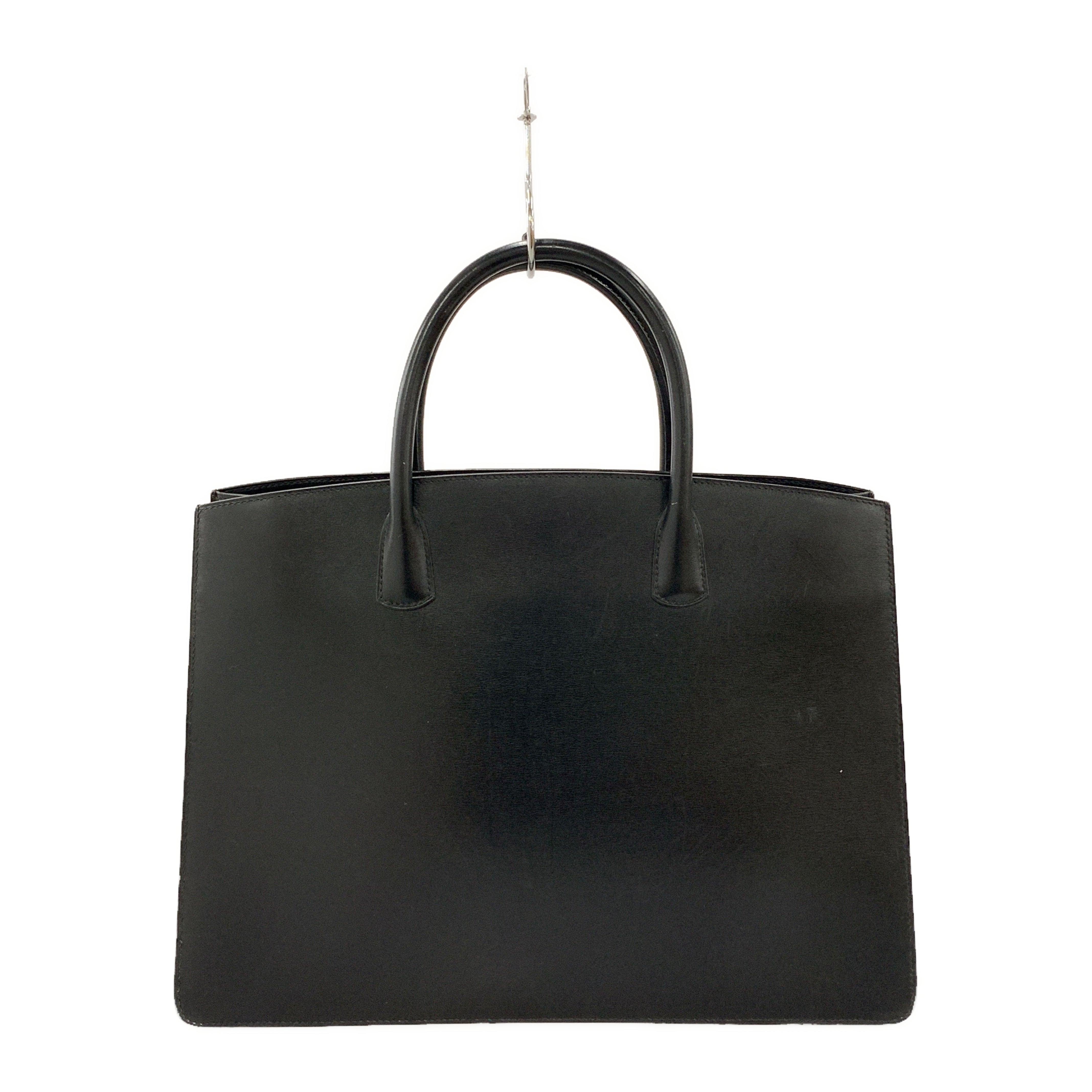 HERMES/Tote Bag/Leather/Black/whitebus tote view 2