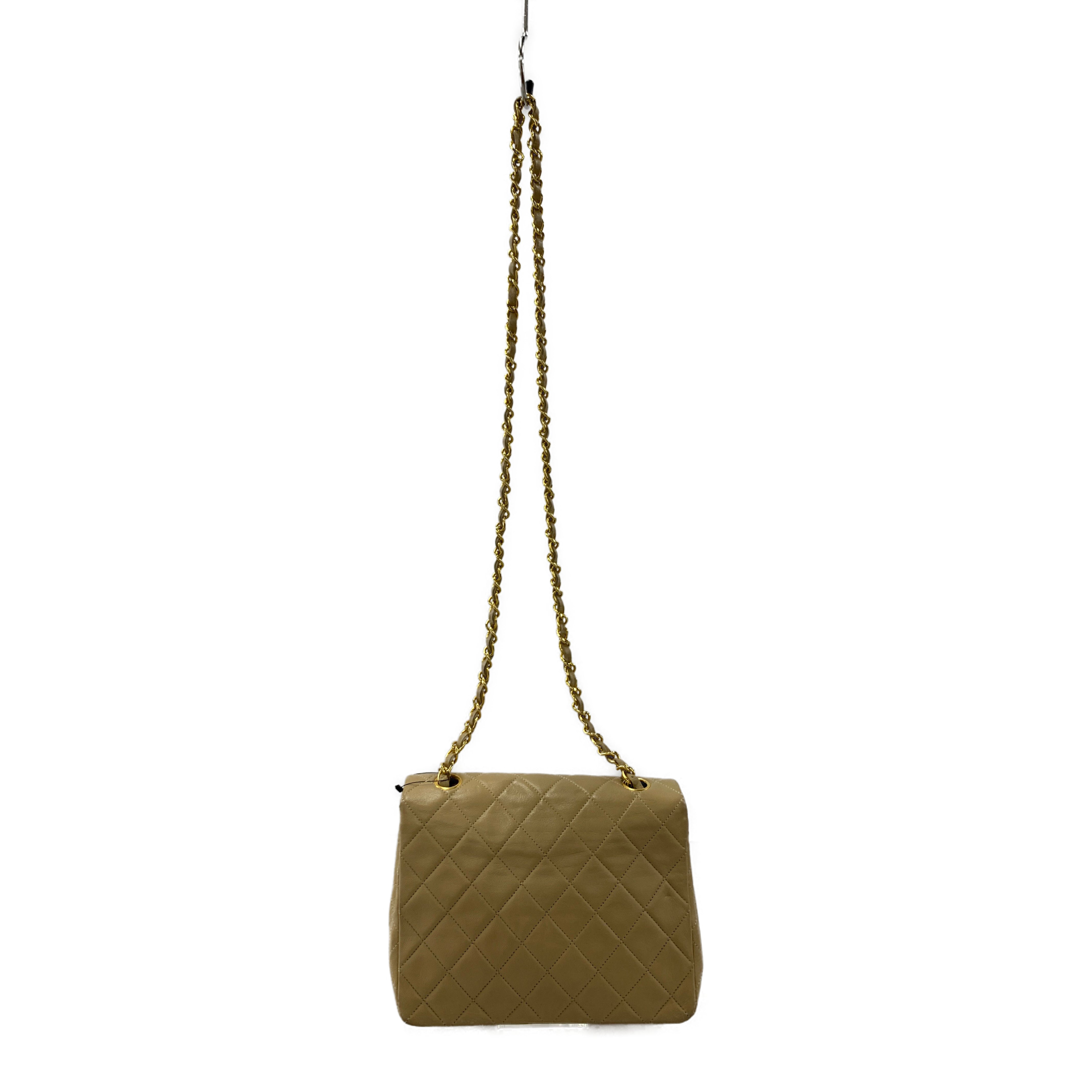 CHANEL/Cross Body Bag/Leather/Beige/quilted flap view 2
