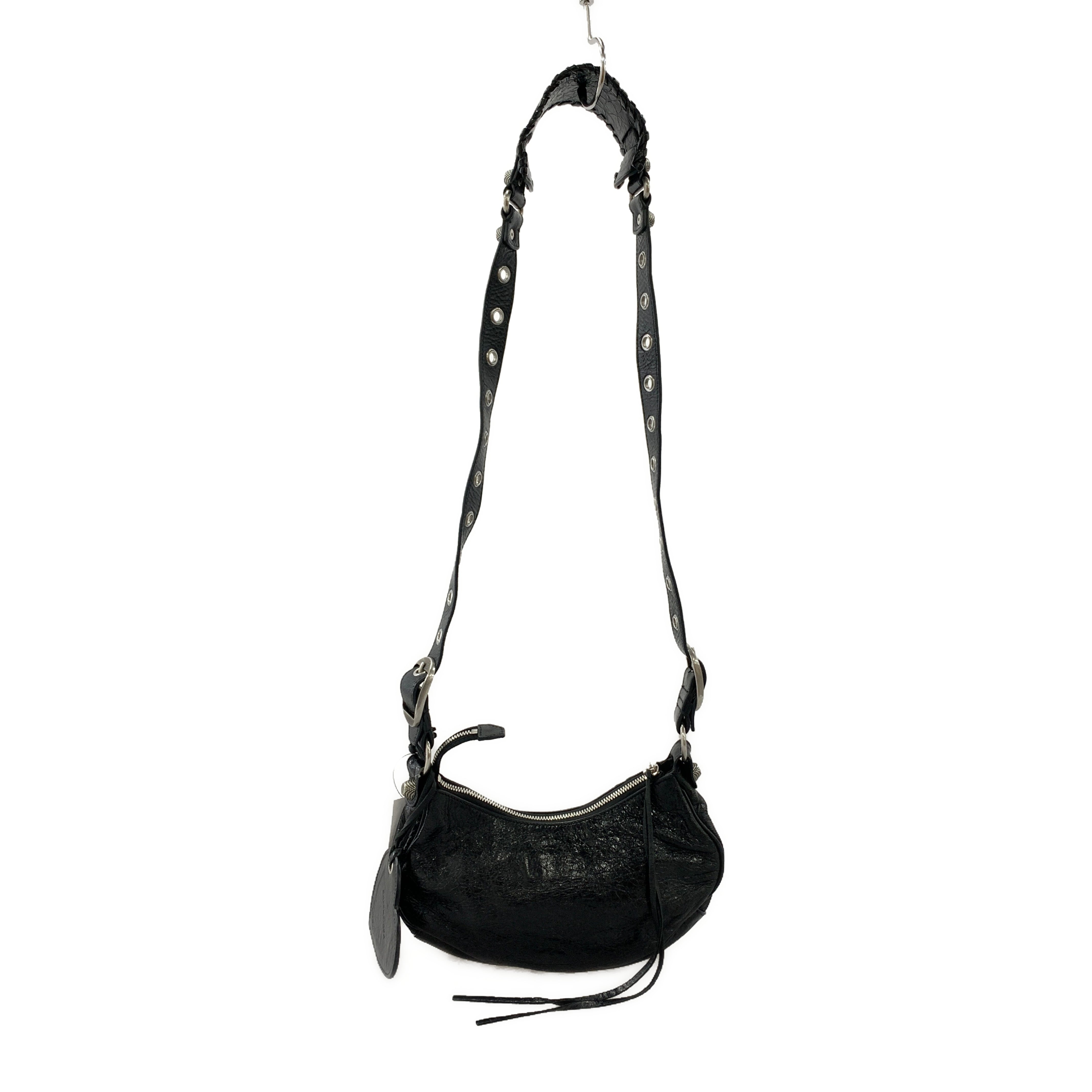 BALENCIAGA/Cross Body Bag/Leather/Black/cagole view 2