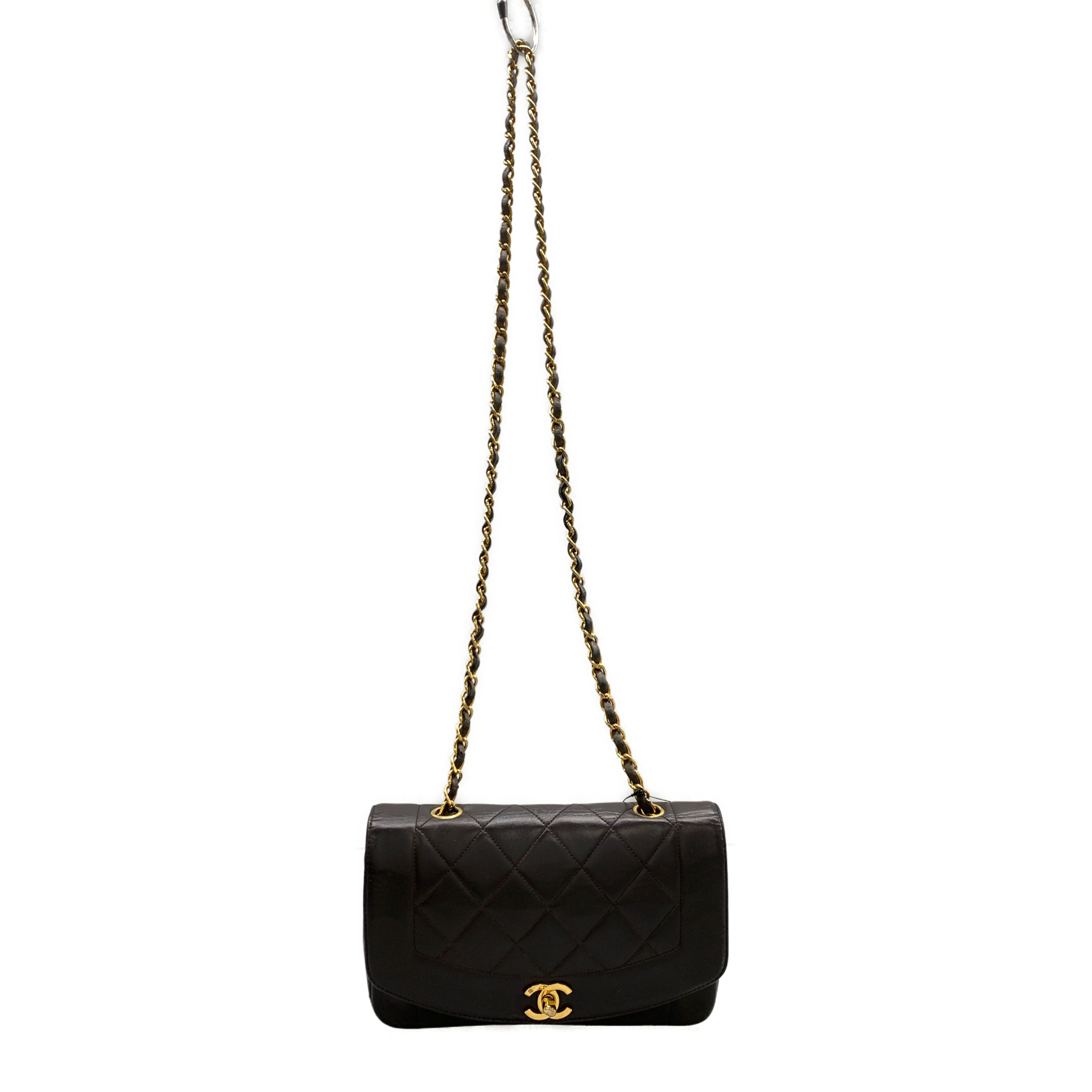 CHANEL/Cross Body Bag/Leather/Brown/quilt flap small gold hardware view 1