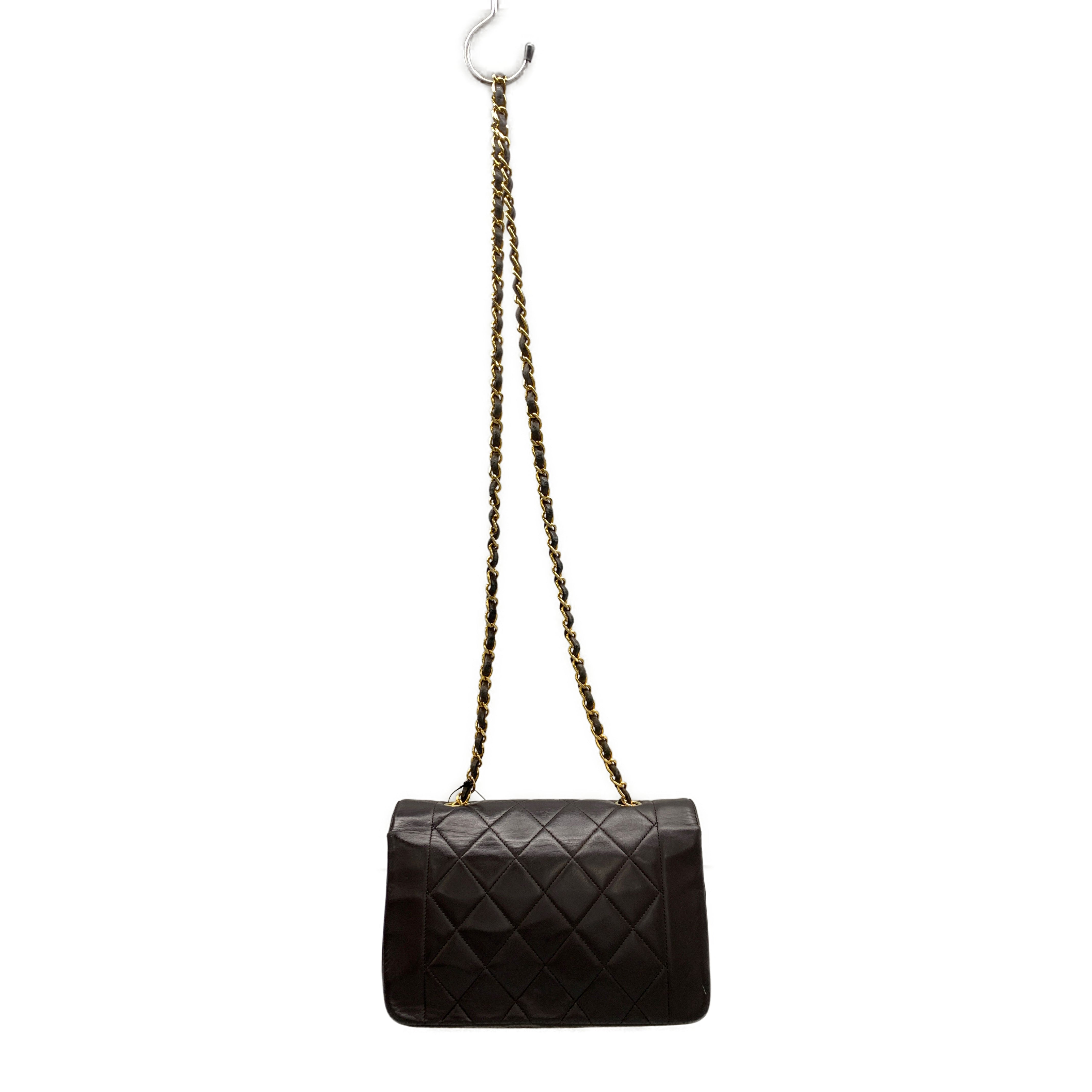 CHANEL/Cross Body Bag/Leather/Brown/quilt flap small gold hardware view 2