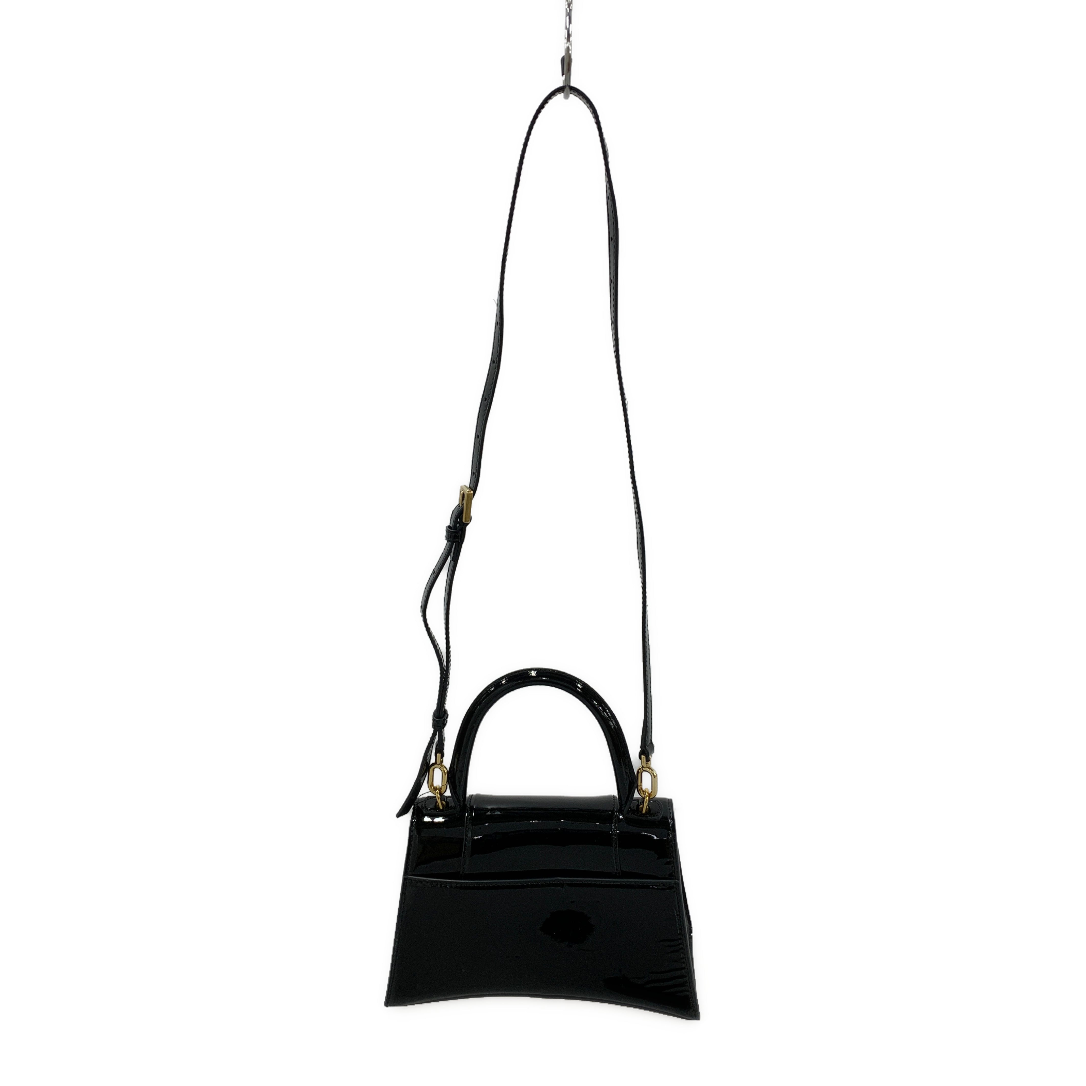 BALENCIAGA/Cross Body Bag/Leather/Black/Lamborghini hourglass patent view 2