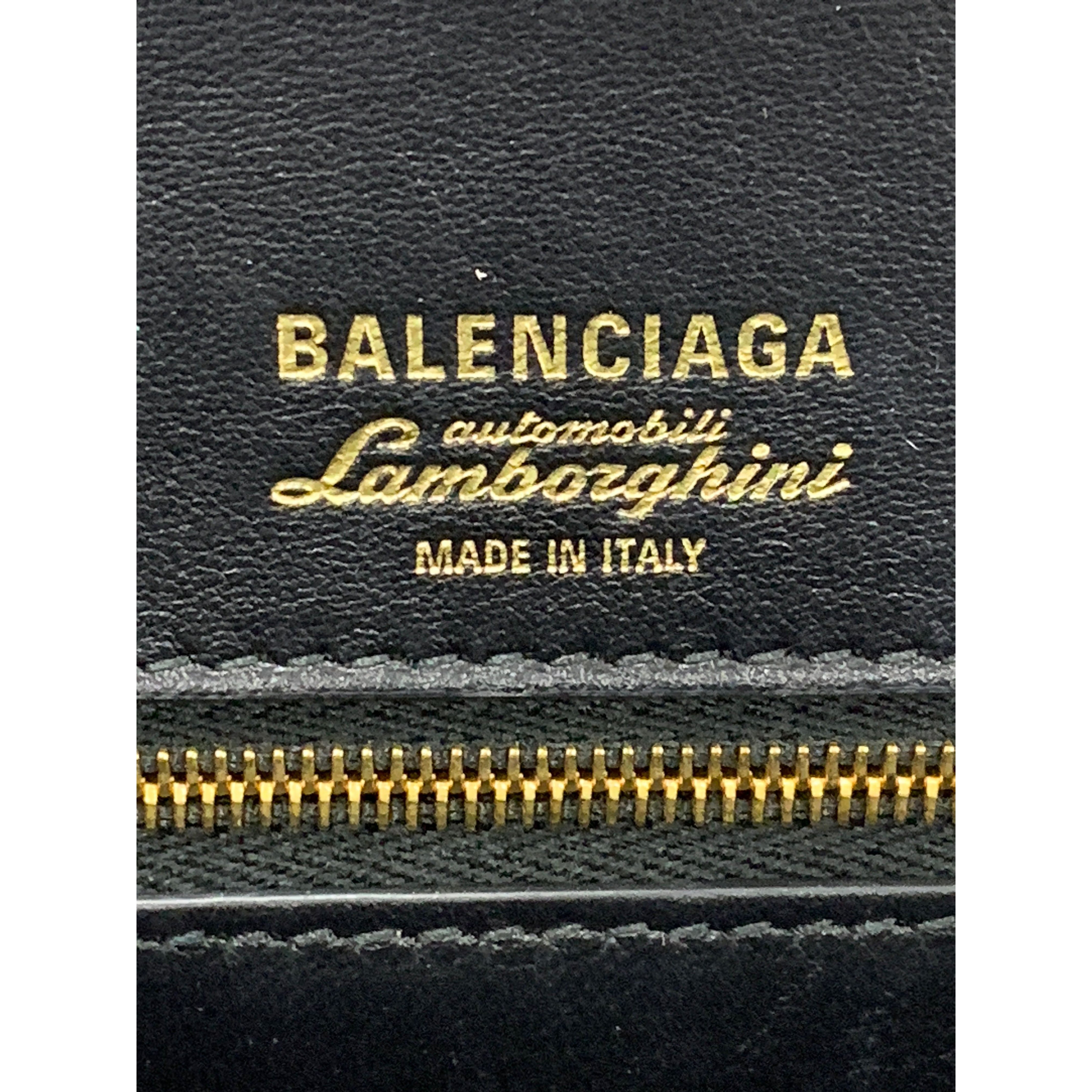 BALENCIAGA/Cross Body Bag/Leather/Black/Lamborghini hourglass patent view 5