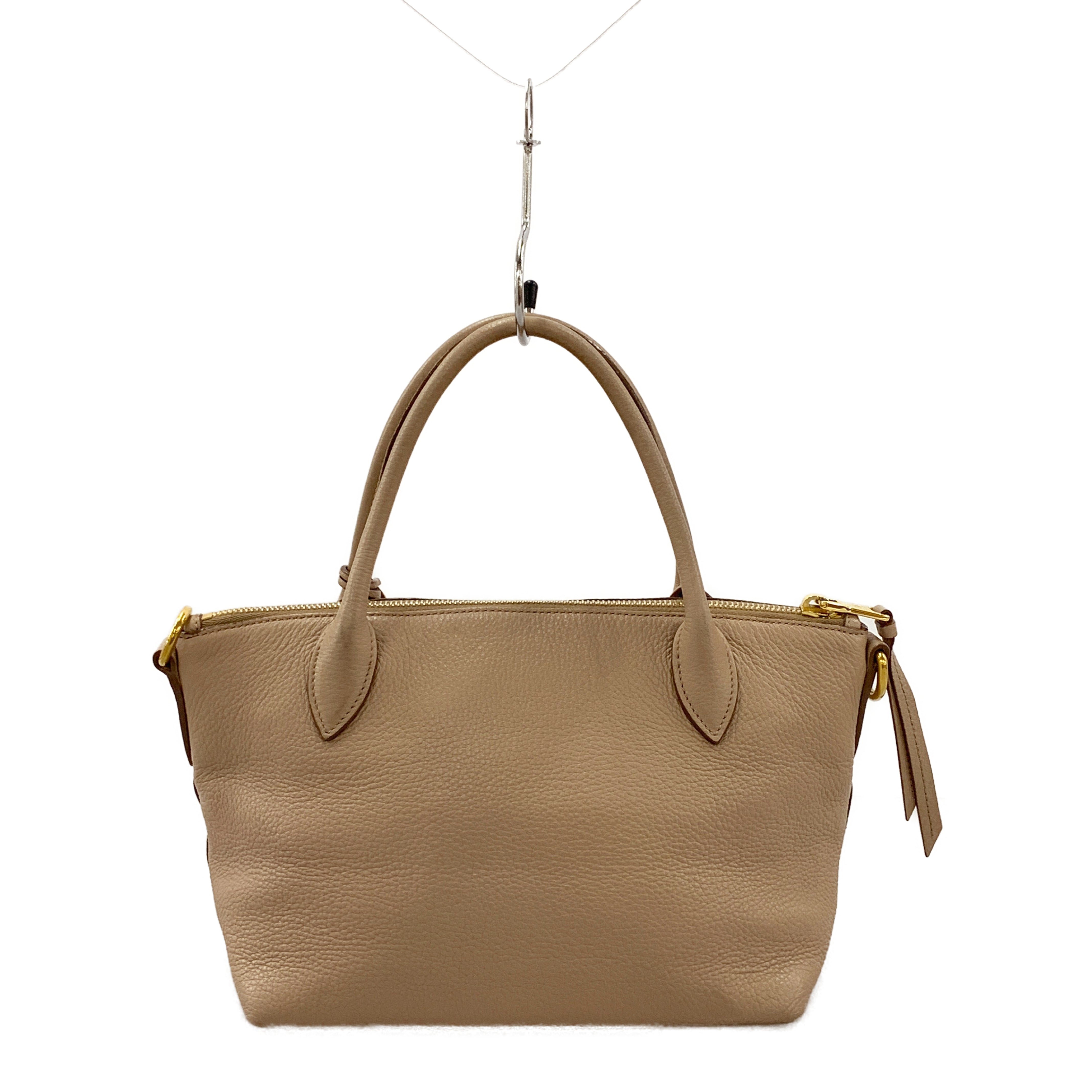 PRADA/Hand Bag/Leather/Beige/vitello daino pebbled view 2