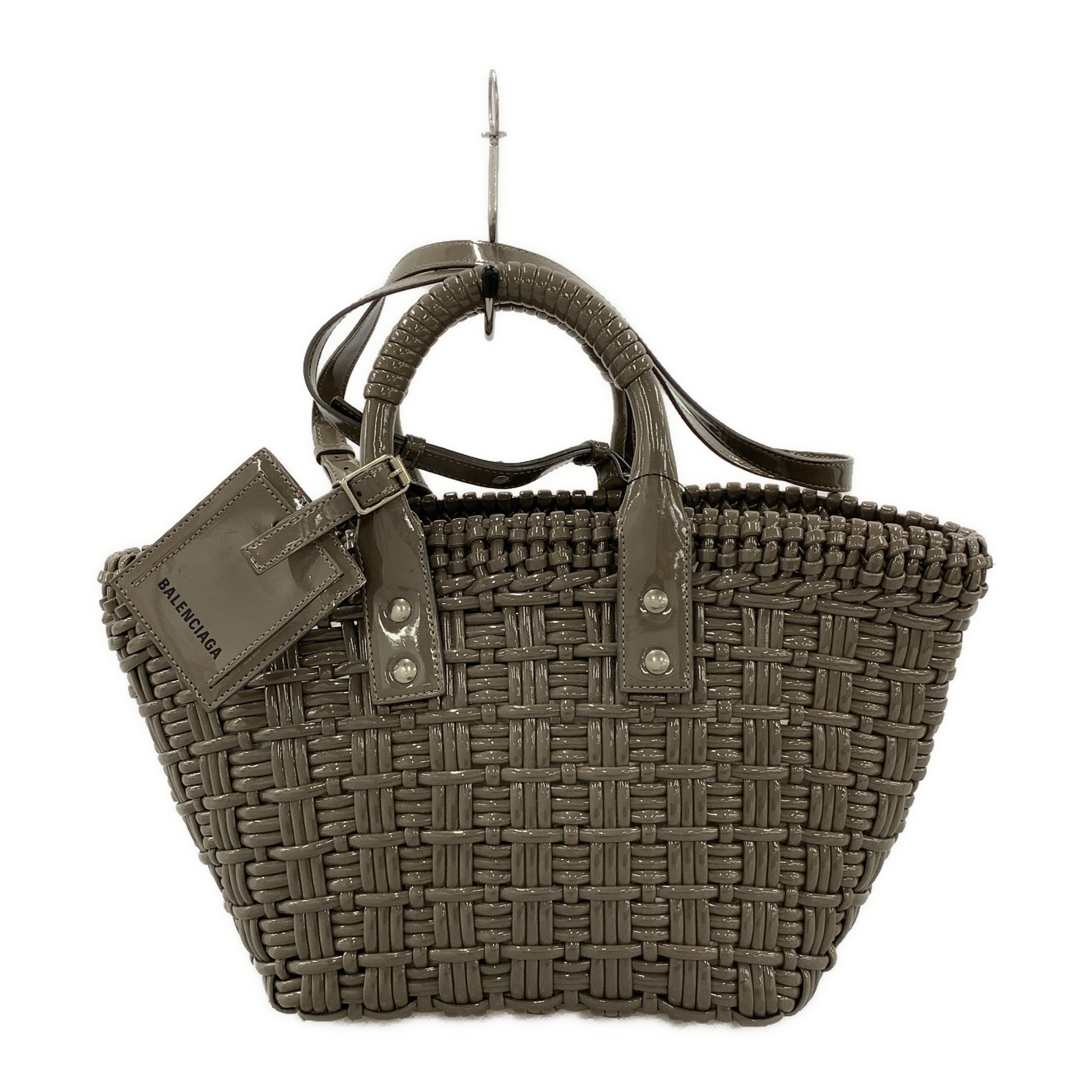 BALENCIAGA/Hand Bag/Brown/bistro xs basket glossy view 1