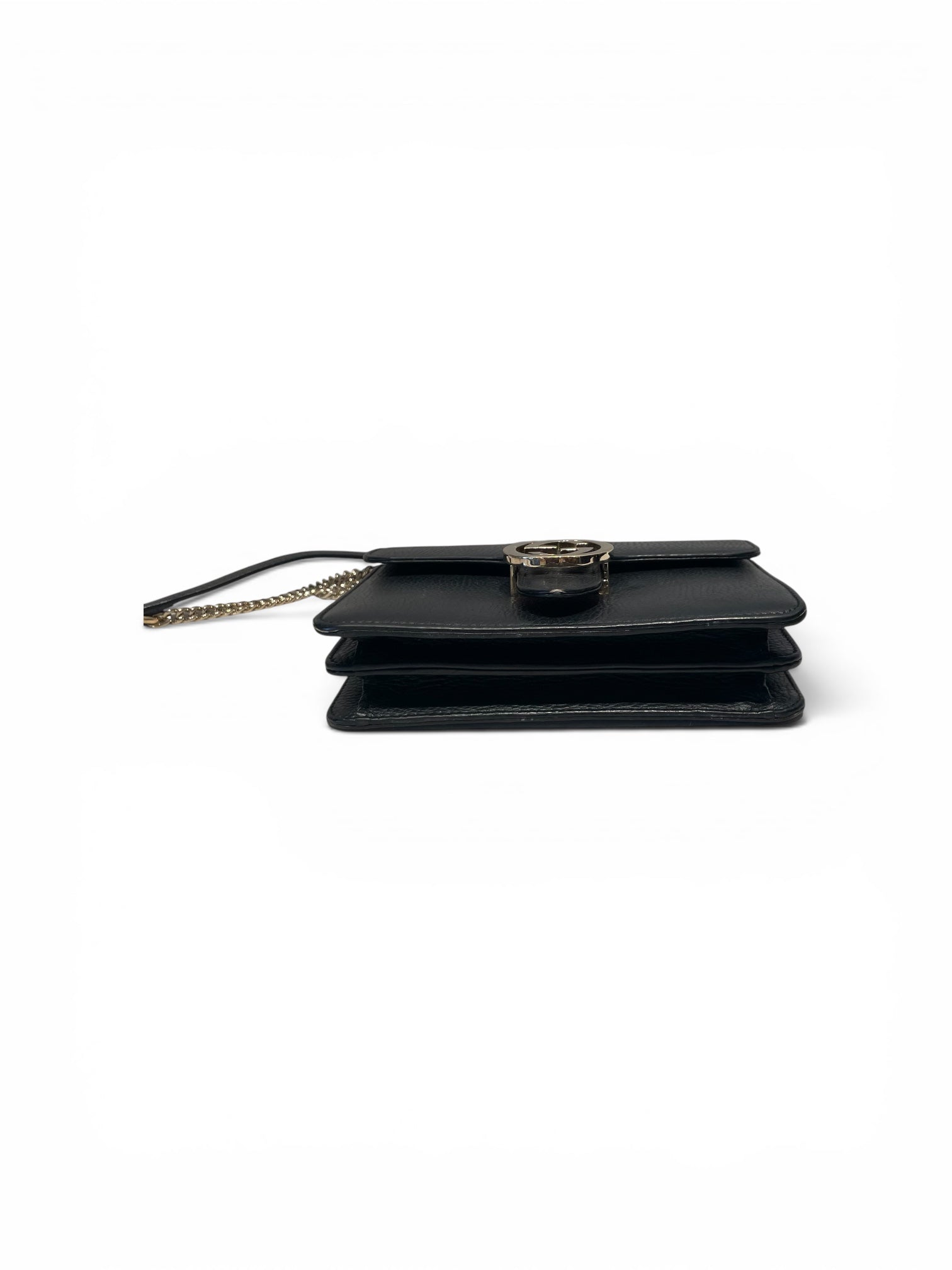 GUCCI/Cross Body Bag/Leather/BLK/G Chain Shoulder BAg view 3