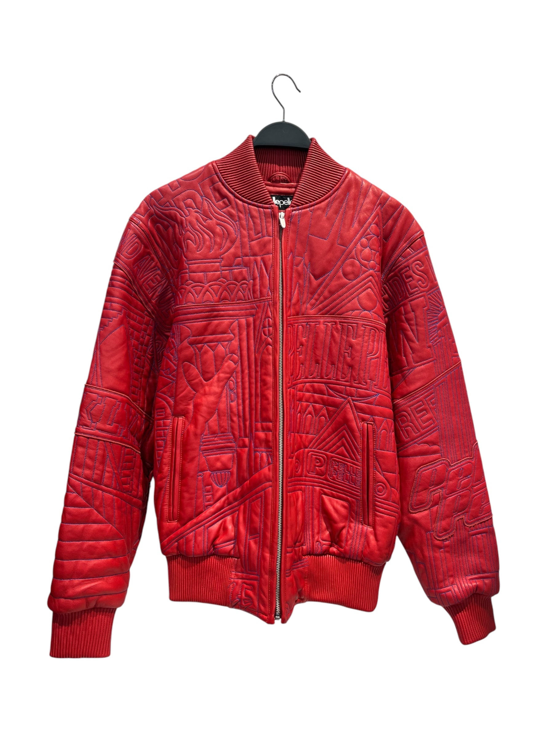 Pelle Pelle/Coat/S/Leather/RED/Single Breasted/All Over Print/ view 1