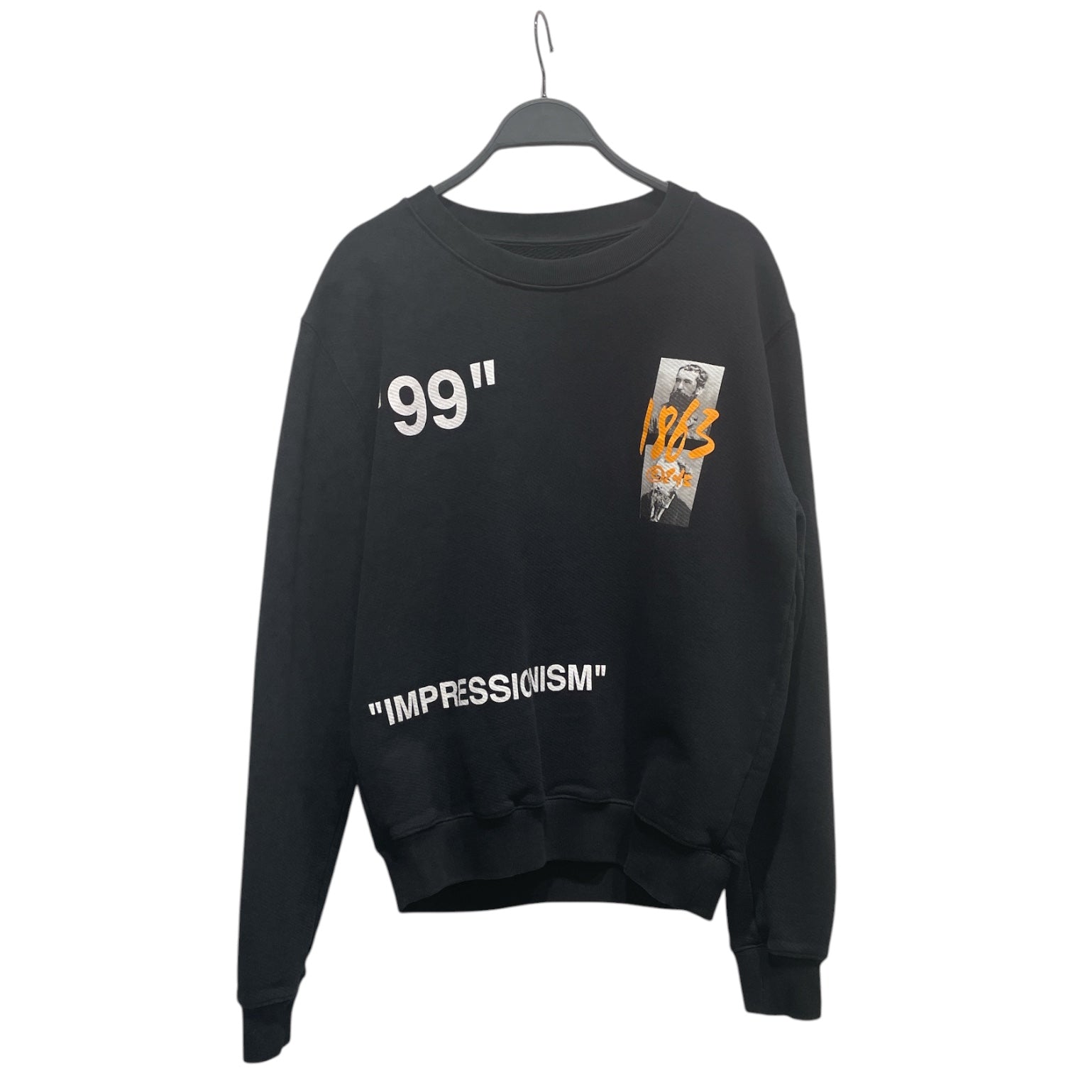 OFF-WHITE/Sweatshirt/S/Cotton/BLK/Black Impressionism Crewneck view 1