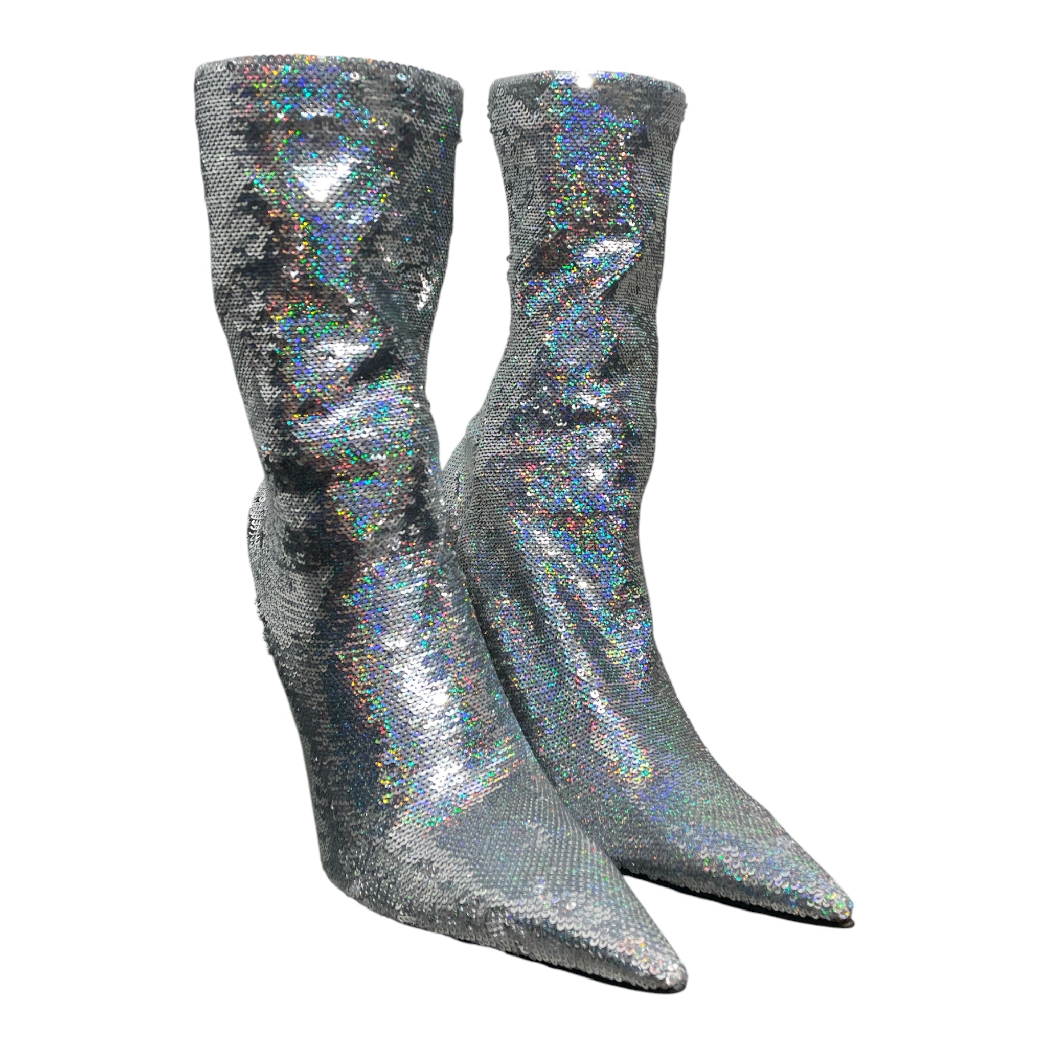 BALENCIAGA/Ankle Boots/EU 37/Glitter/SLV/ view 1