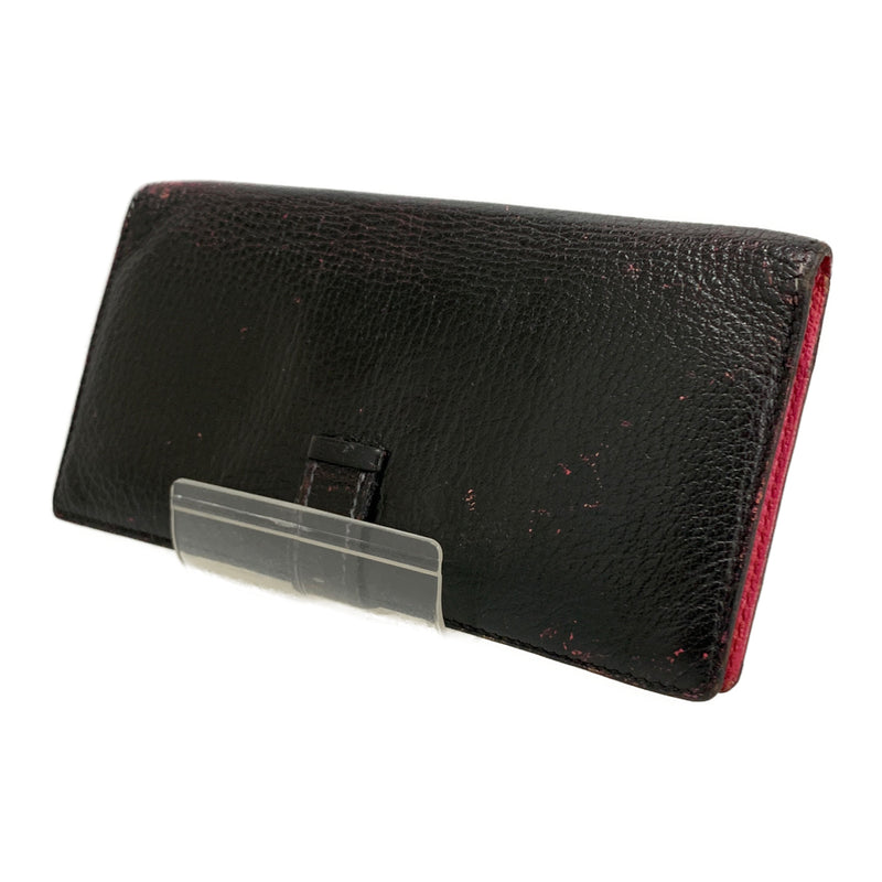 HERMES/Long Wallet/Black/Leather/