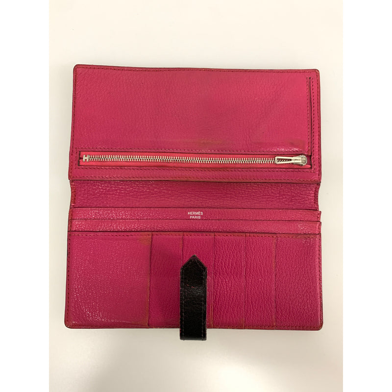 HERMES/Long Wallet/Black/Leather/