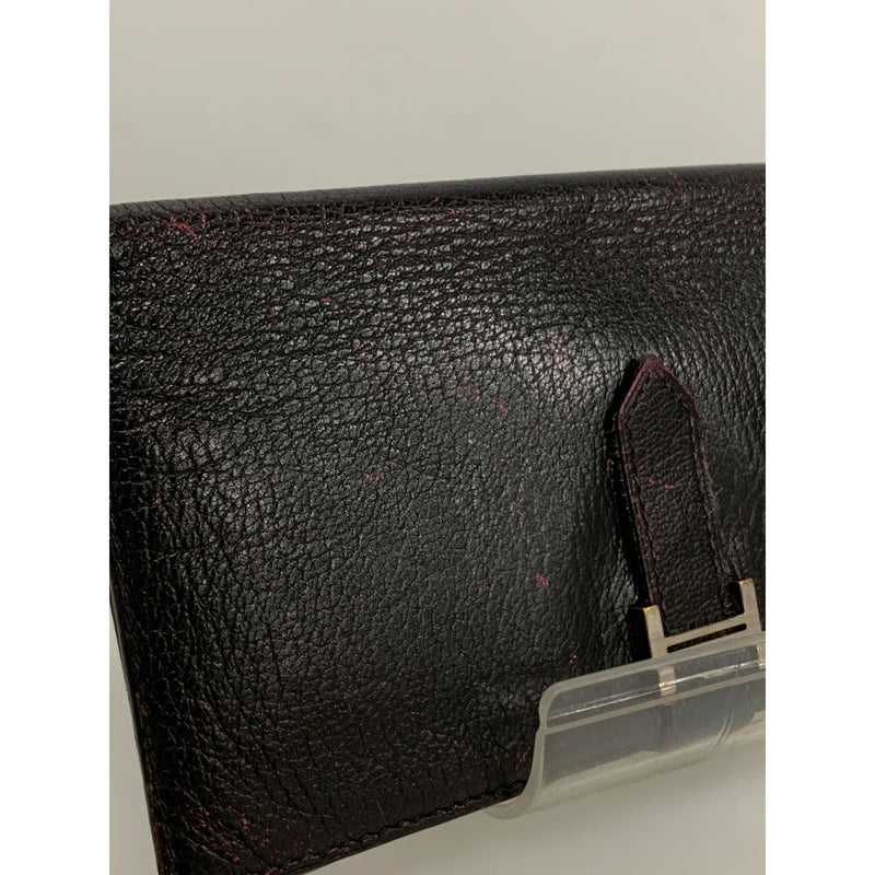 HERMES/Long Wallet/Black/Leather/