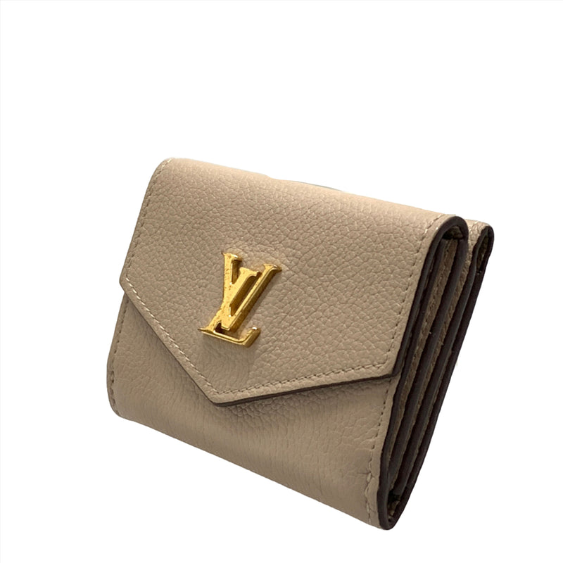 LOUIS VUITTON/Trifold Wallet/Beige/Leather/PORTEFEUILLE LOCK MINI_CALFSKIN LEATHER/M69340