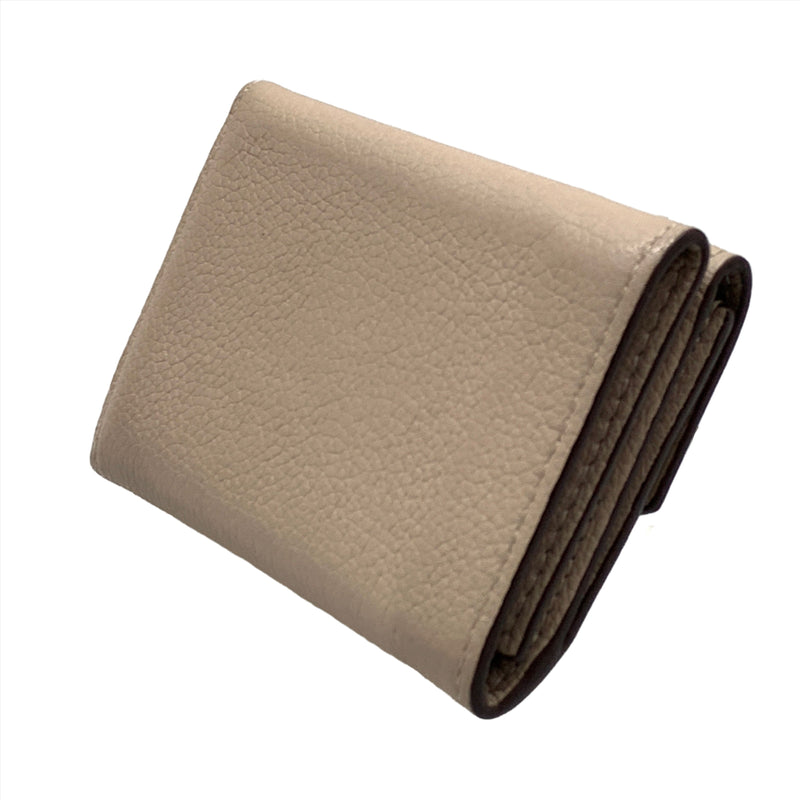 LOUIS VUITTON/Trifold Wallet/Beige/Leather/PORTEFEUILLE LOCK MINI_CALFSKIN LEATHER/M69340