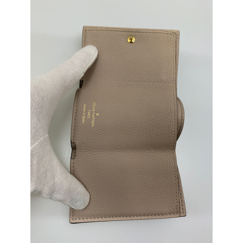 LOUIS VUITTON/Trifold Wallet/Beige/Leather/PORTEFEUILLE LOCK MINI_CALFSKIN LEATHER/M69340