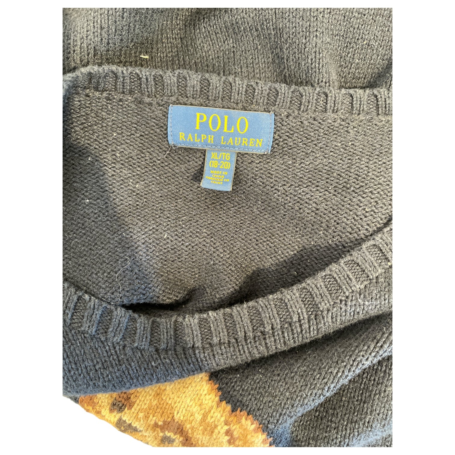 POLO RALPH LAUREN/Sweatshirt/XL/Wool/NVY/polo bear knit view 3
