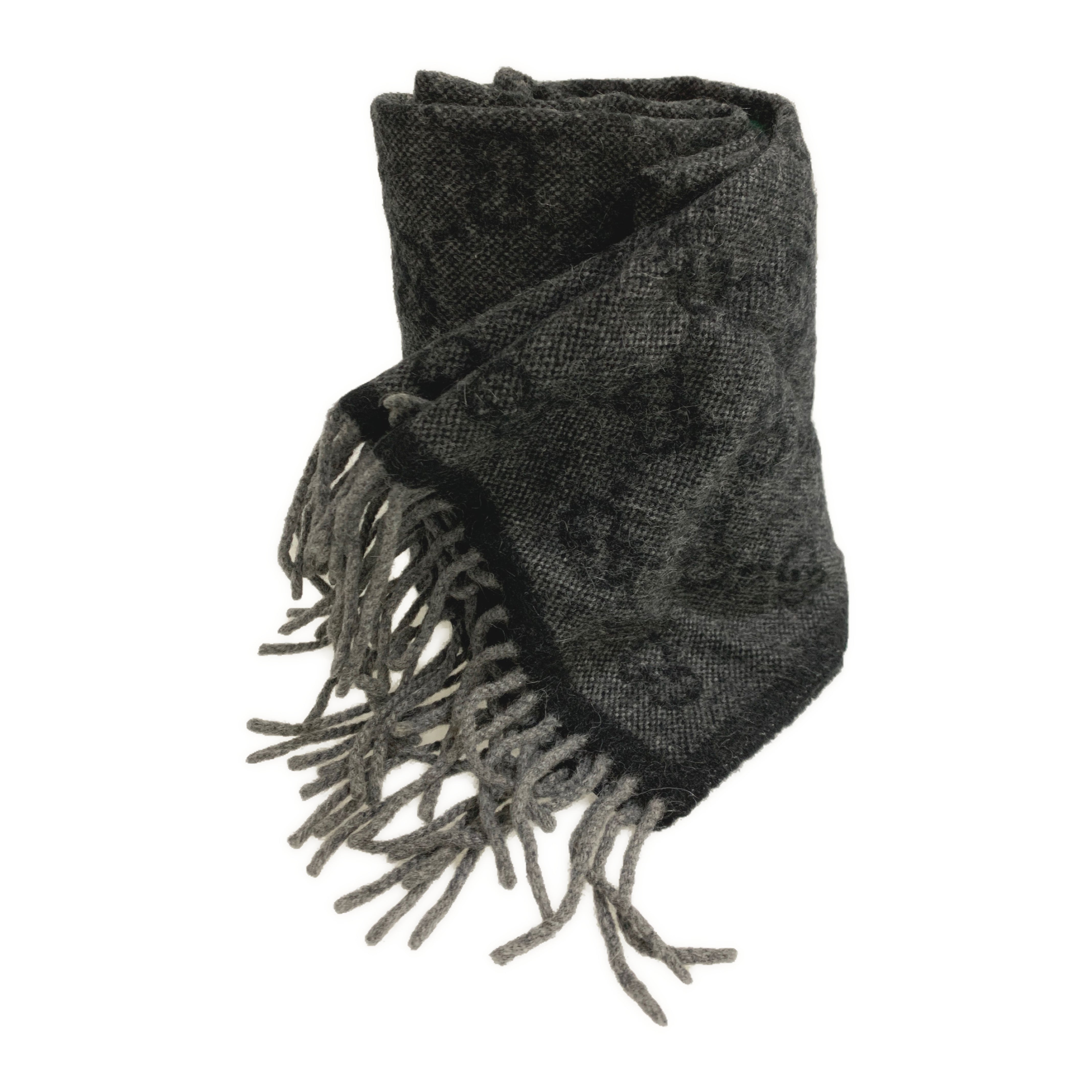 GUCCI/Muffler Scarf/GRY/Wool/All Over Print/ view 1