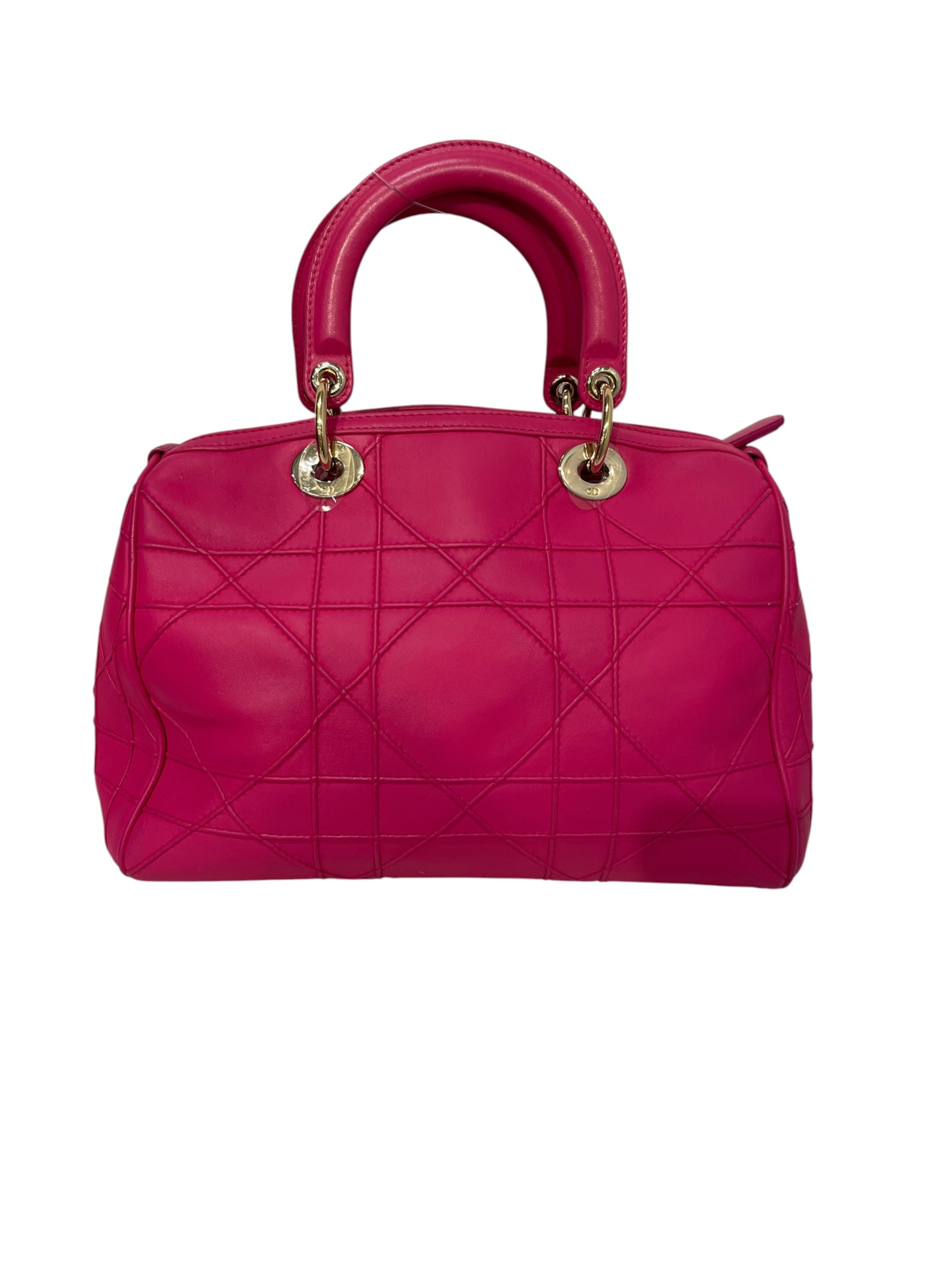 Christian Dior/Boston Bag/Leather/Pink/17-BO-0173 piping details view 2