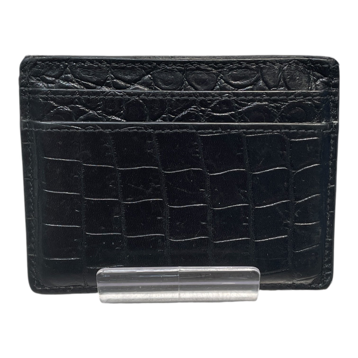 SAINT LAURENT/Wallet/Animal Pattern/Leather/BLK/M's/CROC CARD HOLDER view 2