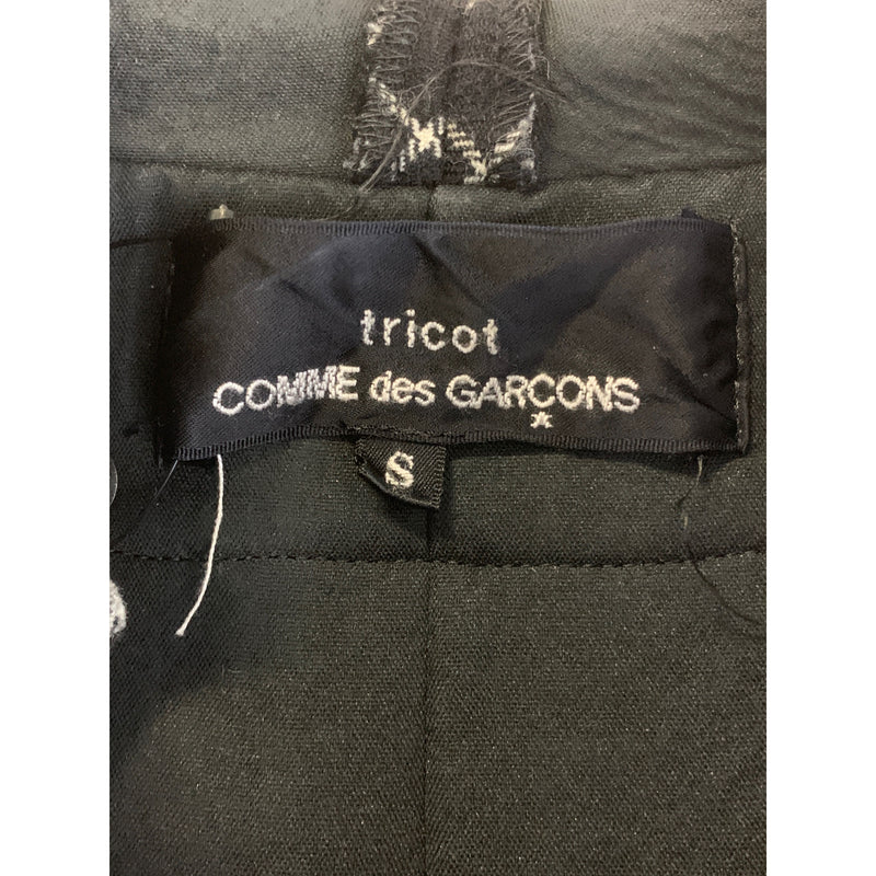 tricot COMME des GARCONS/Vest/S/BLK/Wool/Plaid/TD-V006/TD-V006