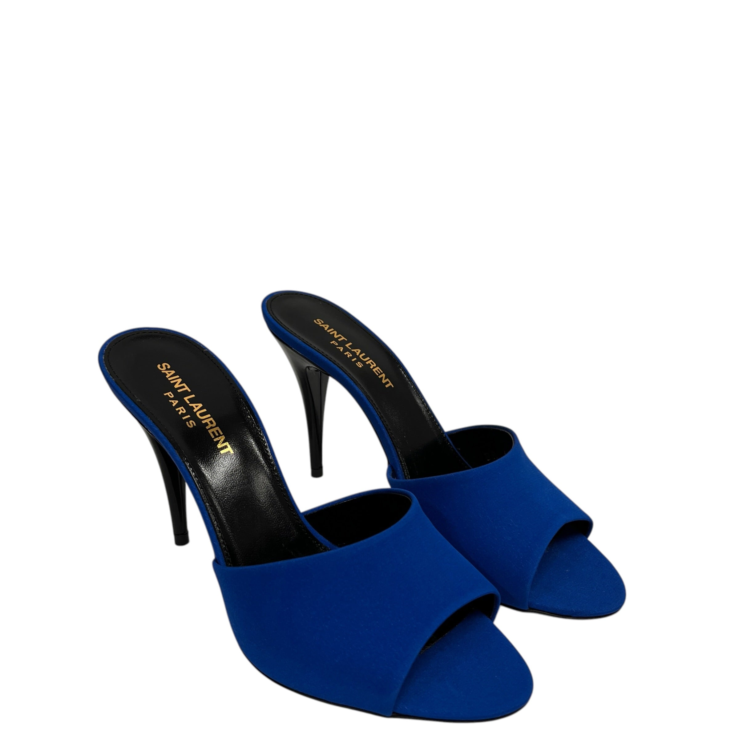 SAINT LAURENT/Heels/US 6/Silk/BLU/CREPE DE CHINE SANDAL HEEL view 1