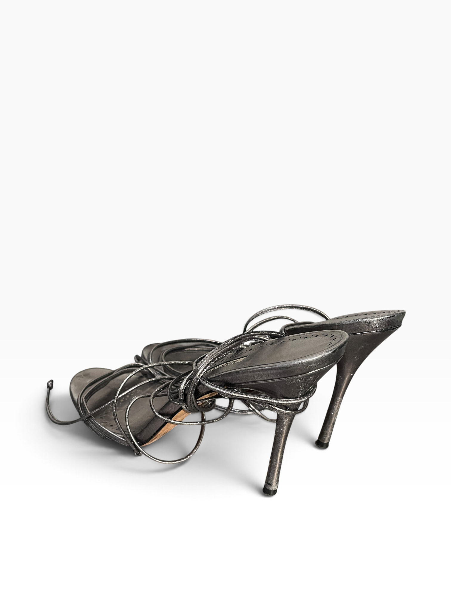 MANOLO BLAHNIK/Heels/EU 38.5/Leather/SLV/STRAPPY view 2