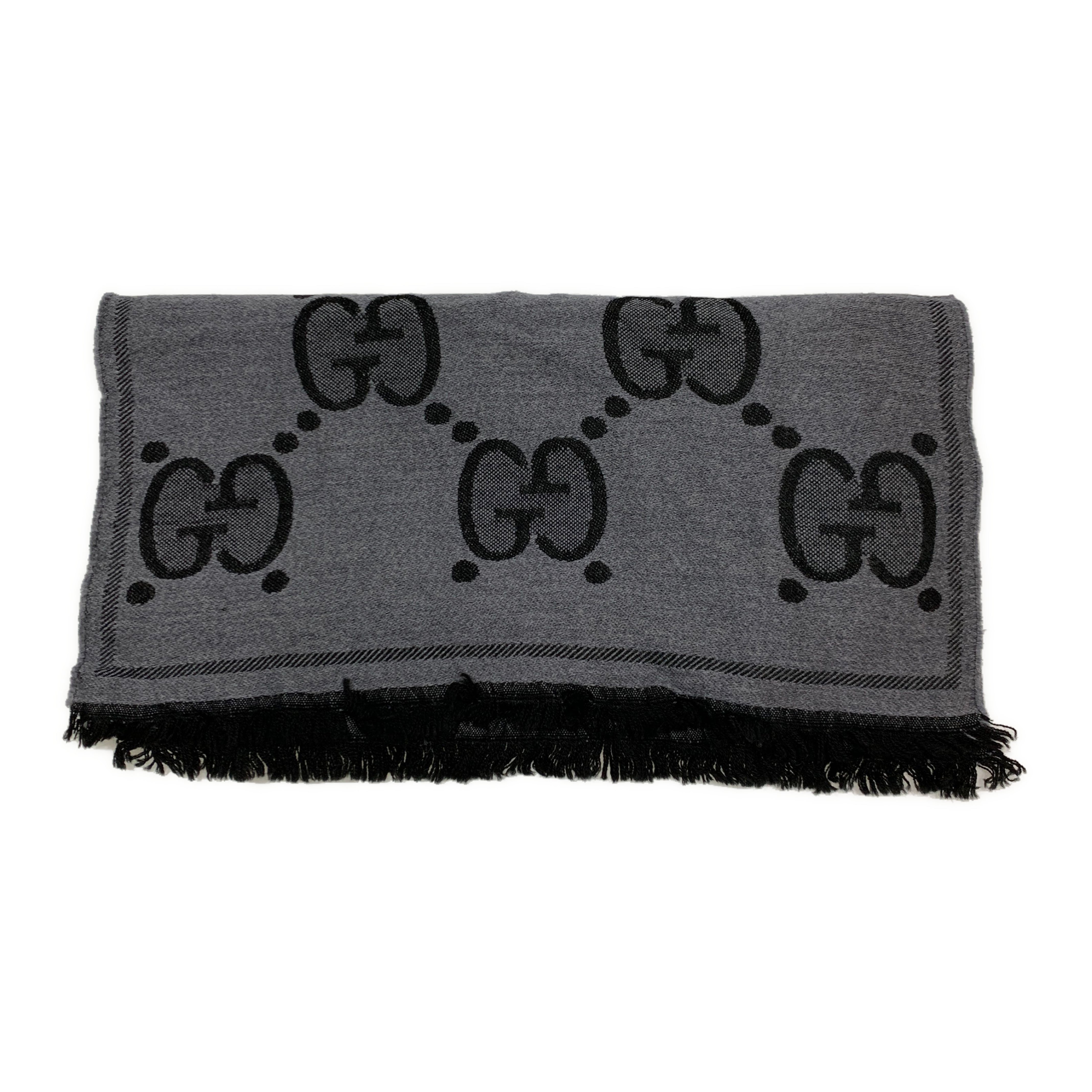 GUCCI/Muffler Scarf/GRY/All Over Print/ view 2