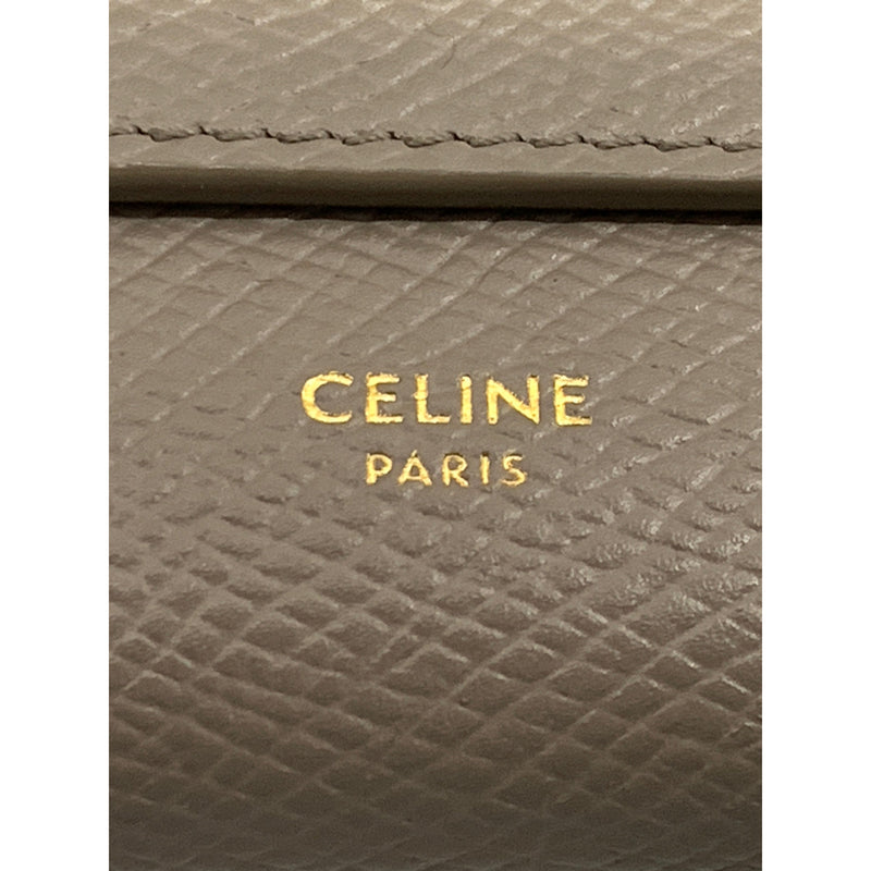 CELINE/Trifold Wallet/Gray/Leather/