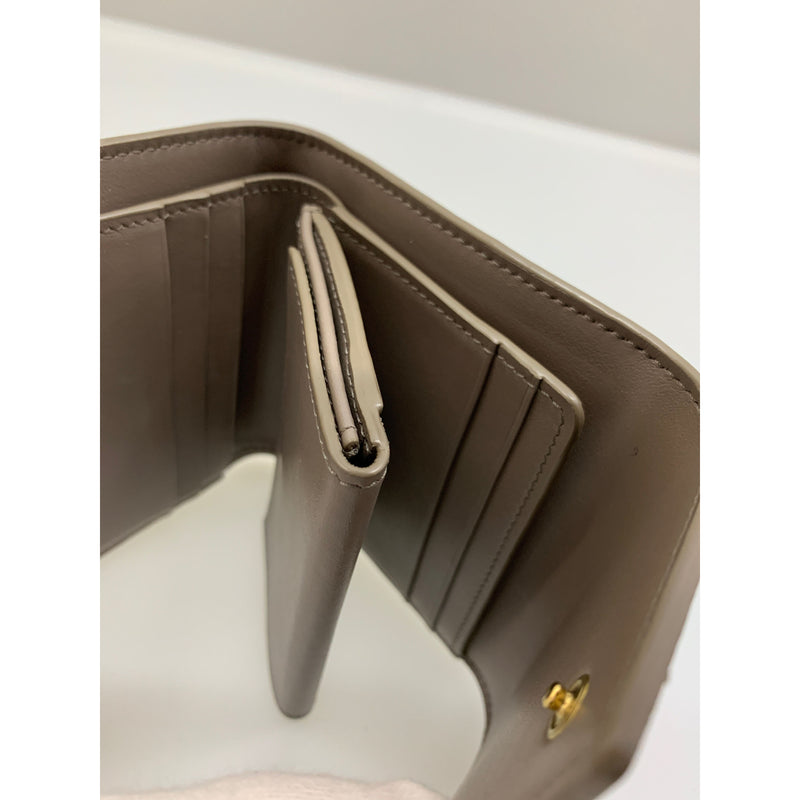 CELINE/Trifold Wallet/Gray/Leather/