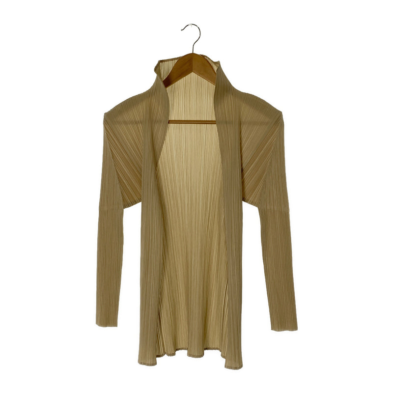 PLEATS PLEASE ISSEY MIYAKE/Cardigan/3/CRM/Polyester/