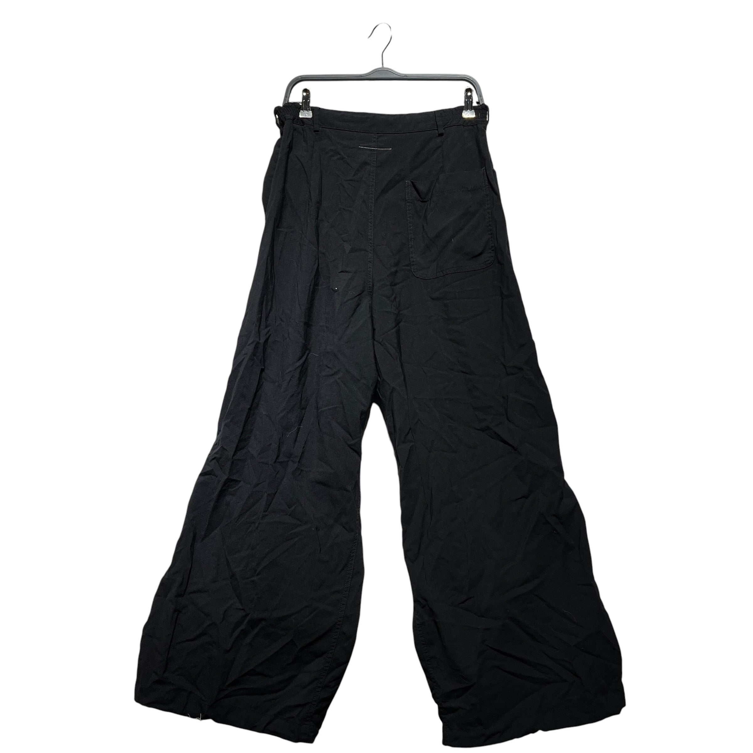 MM6/Straight Pants/48/Cotton/BLK/linen gathered pant view 1