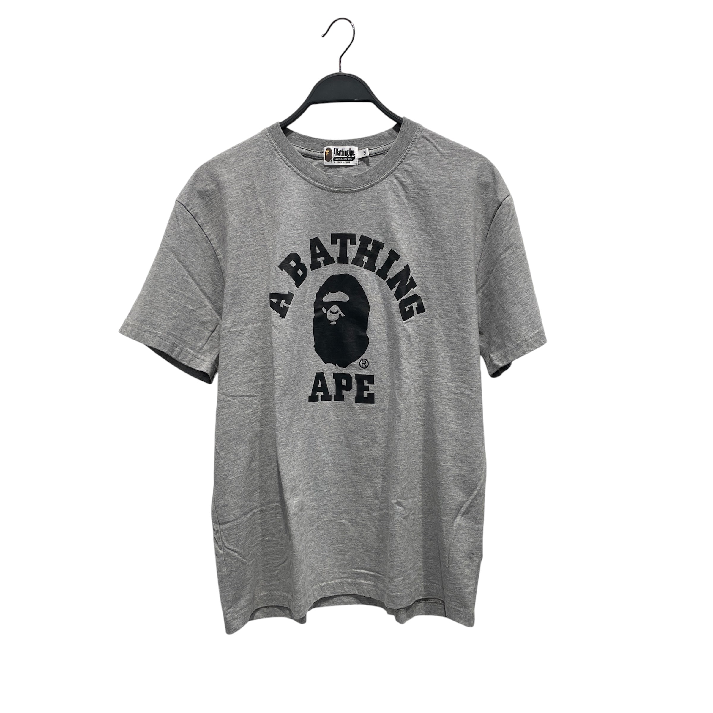 A BATHING APE/T-Shirt/XXL/Cotton/GRY/Grey Shirt w/ Black Ape Logo view 1