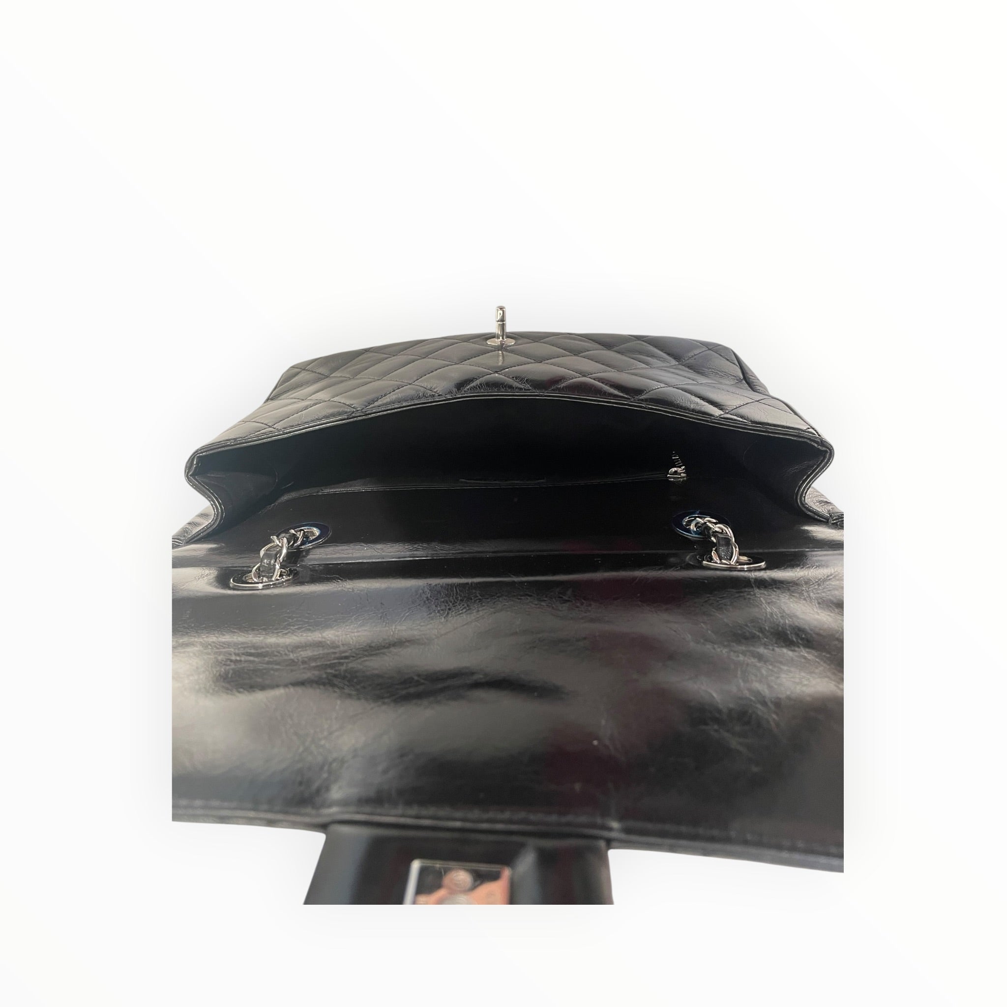 CHANEL/Tote Bag/Leather/BLK/cc delivery tote view 8
